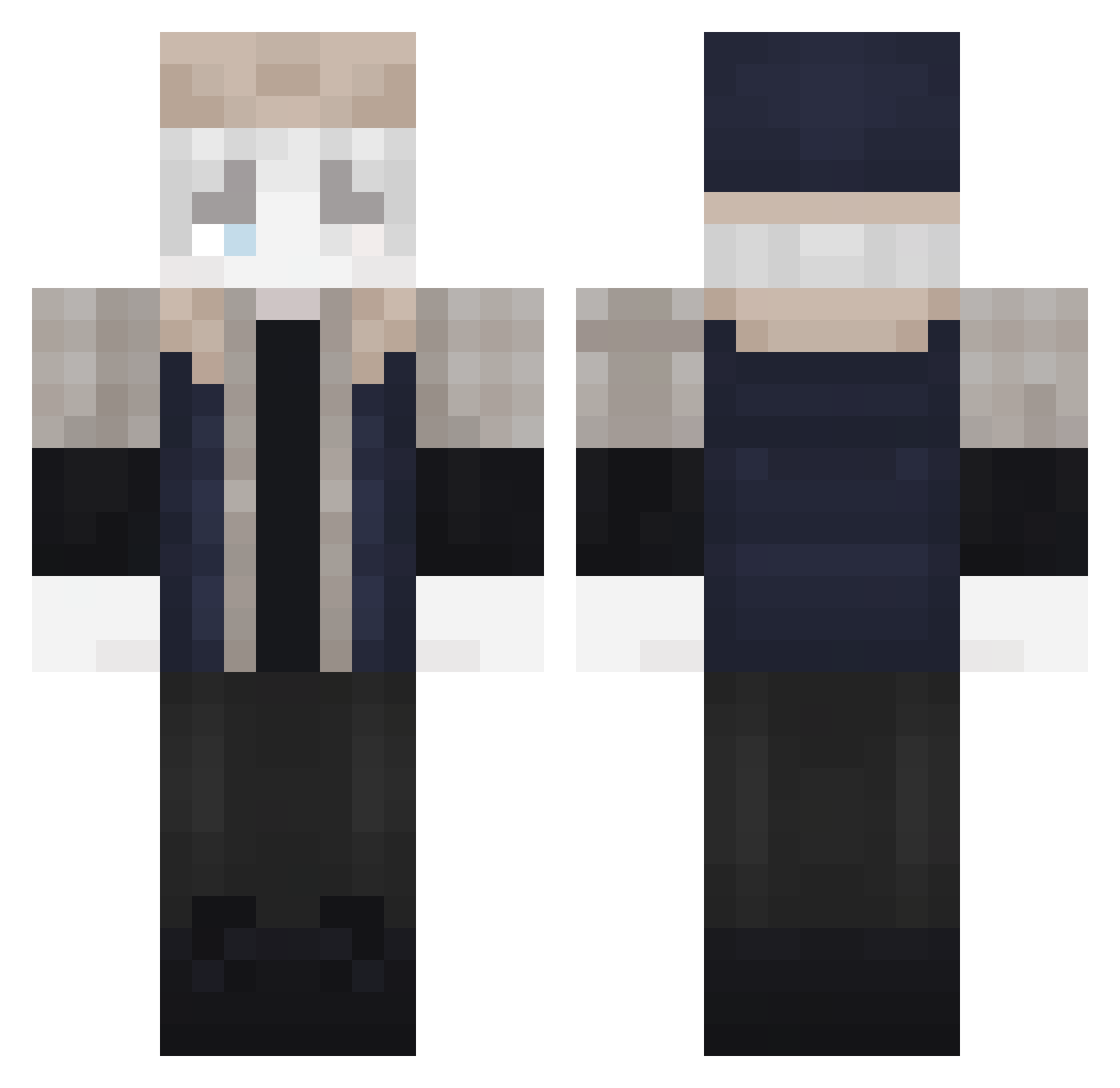 Romeroz Minecraft skin, front and back view