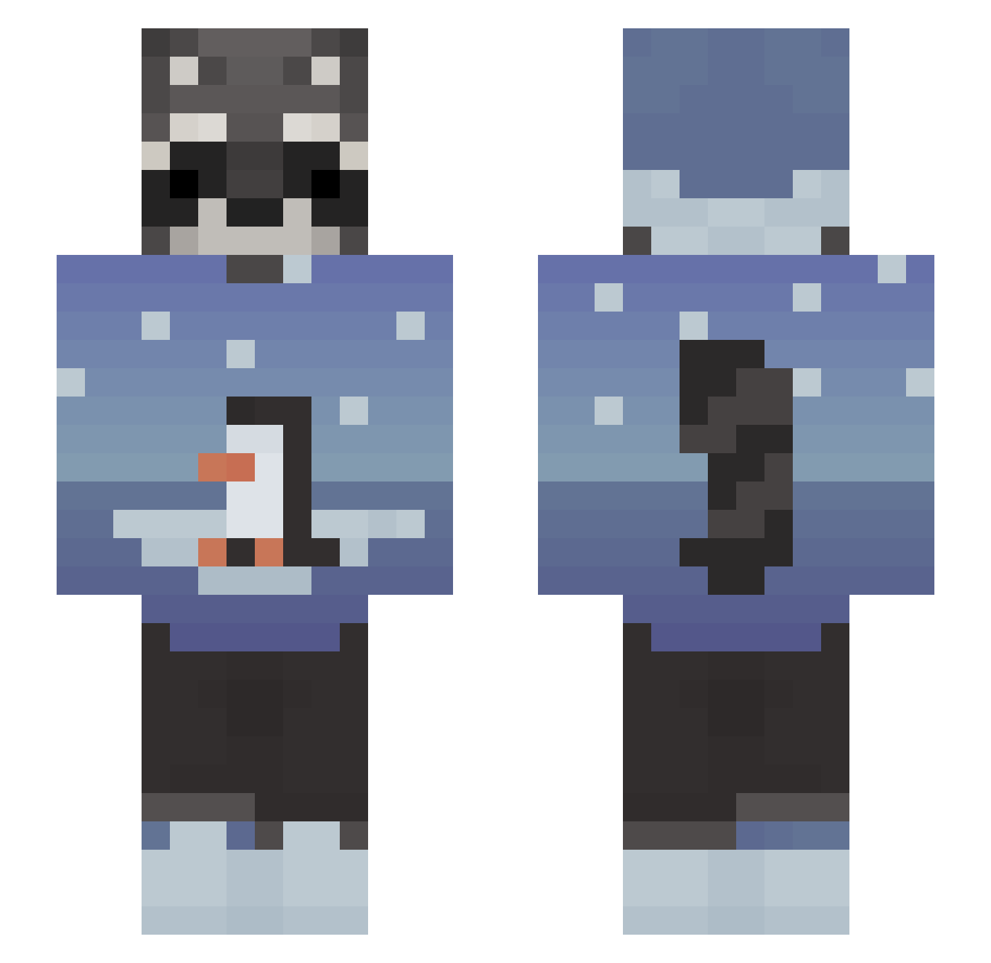 Areumime Minecraft skin, front and back view