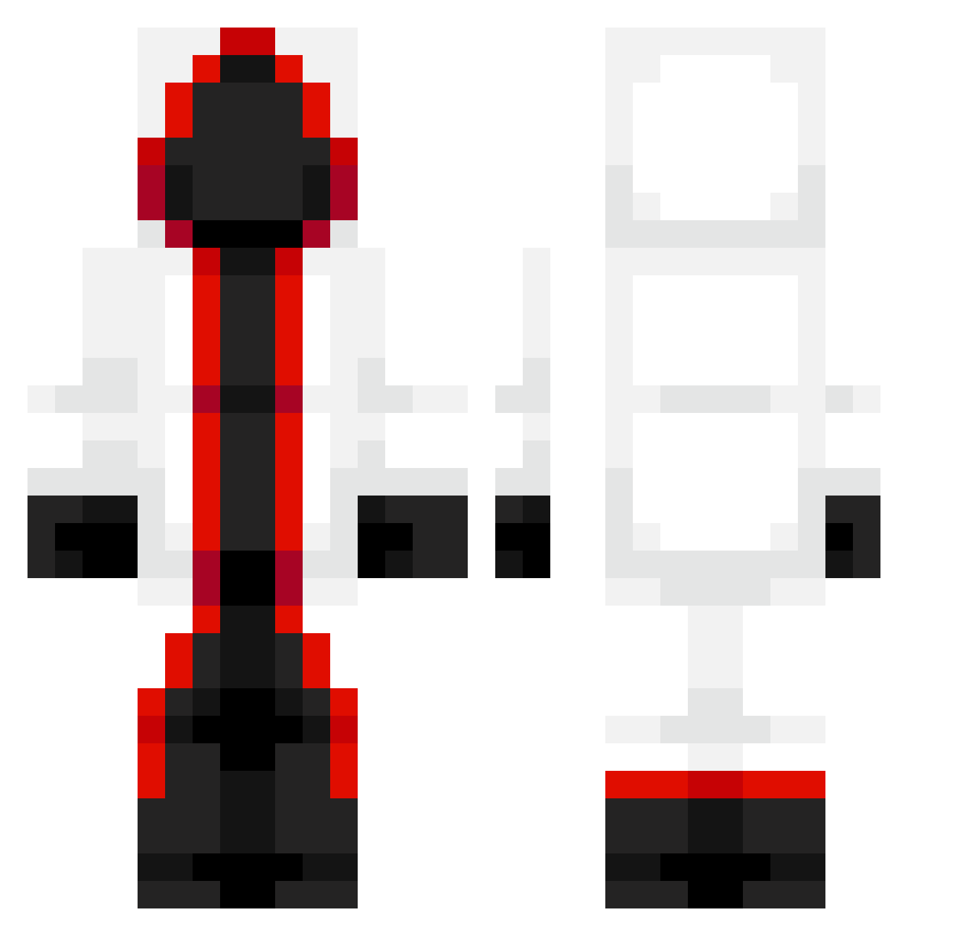 jewelty Minecraft skin, front and back view
