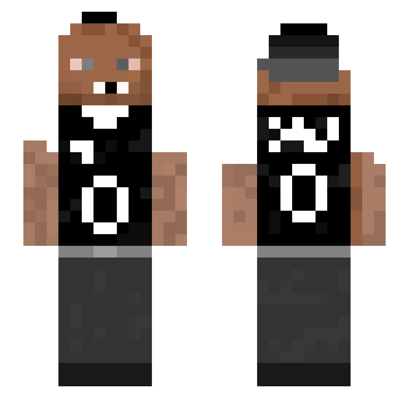 medja2 Minecraft skin, front and back view