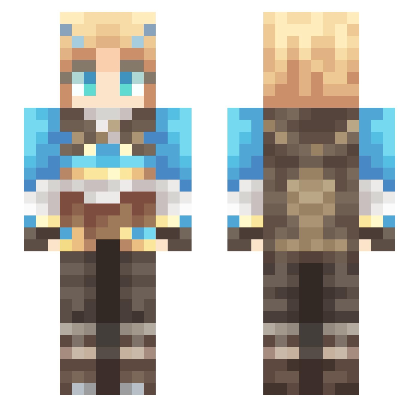 loip233 Minecraft skin, front and back view