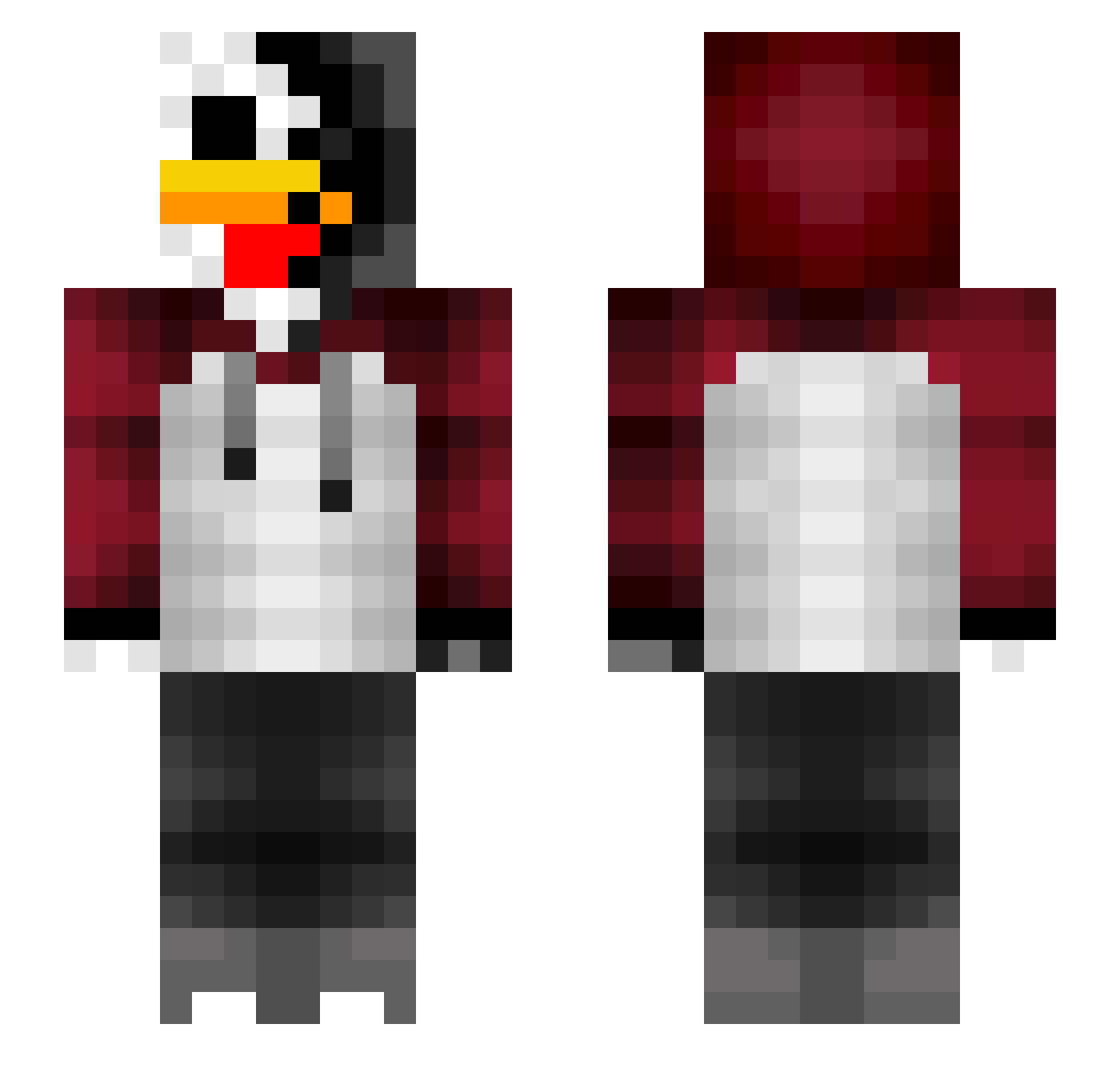 ElKoopa Minecraft skin, front and back view
