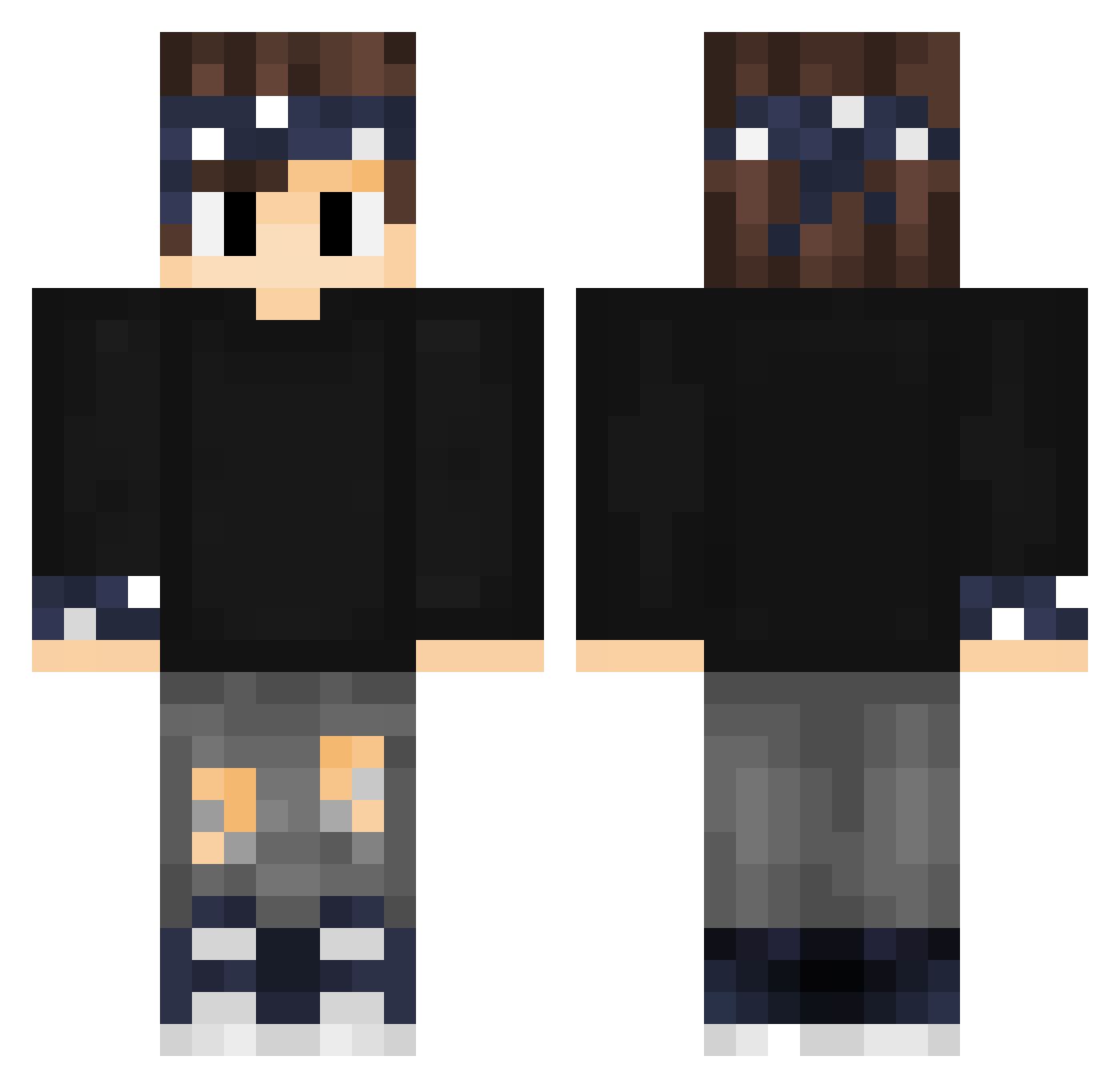 Tommybomby Minecraft skin, front and back view