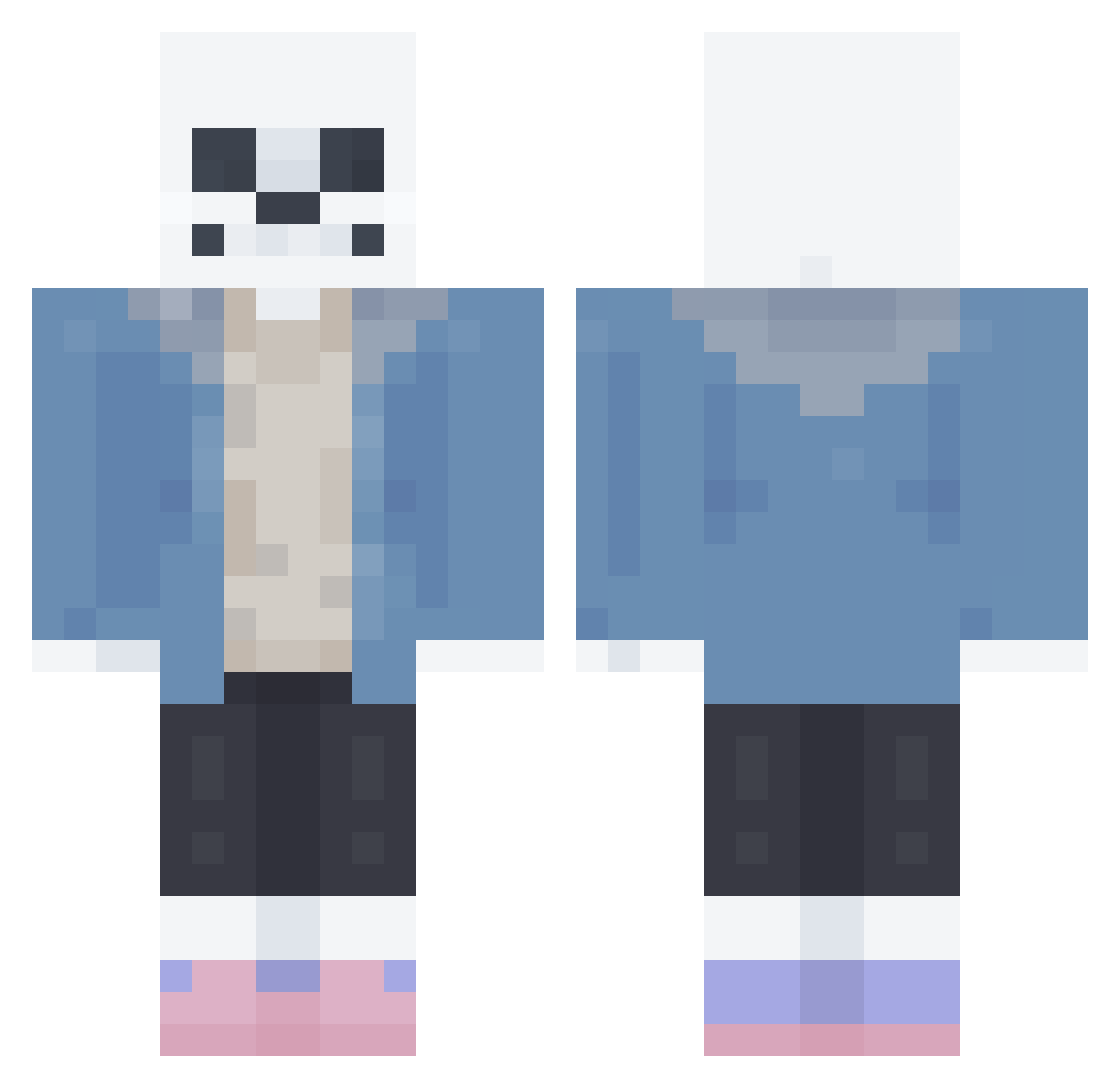 Urnful Minecraft skin, front and back view
