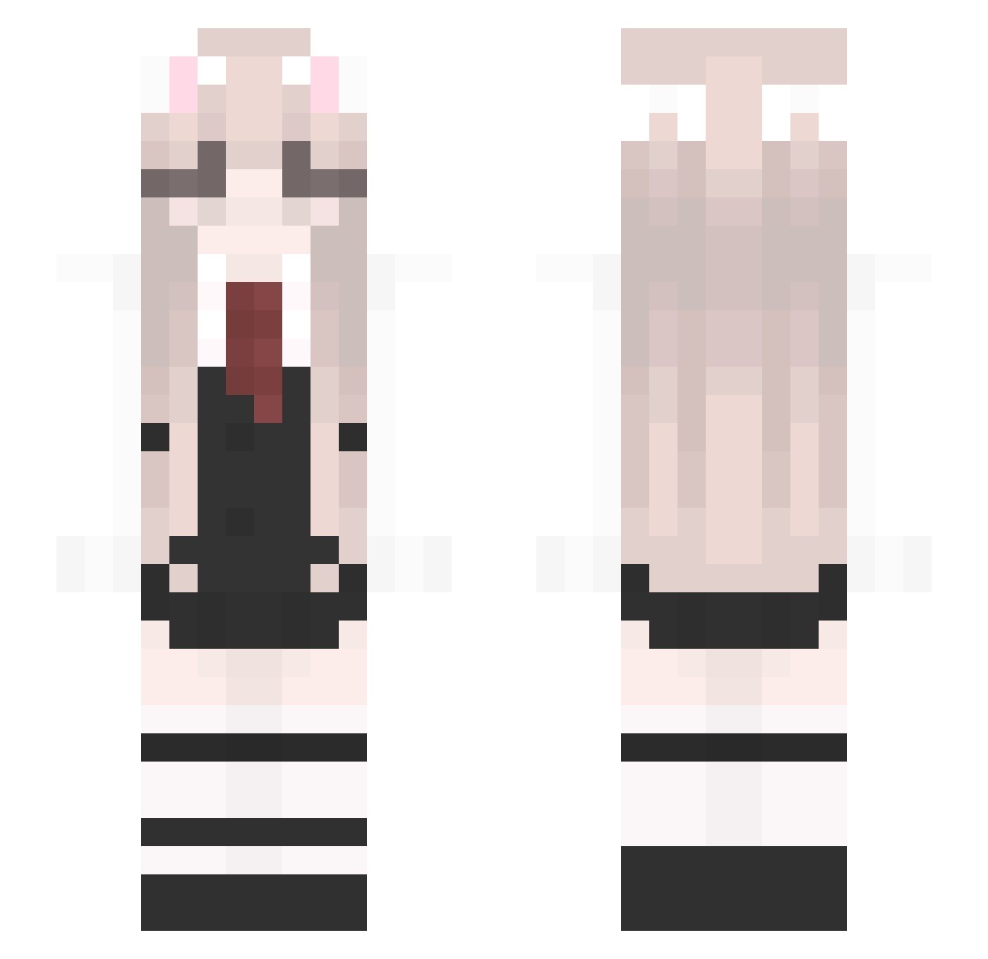 sjeon Minecraft skin, front and back view