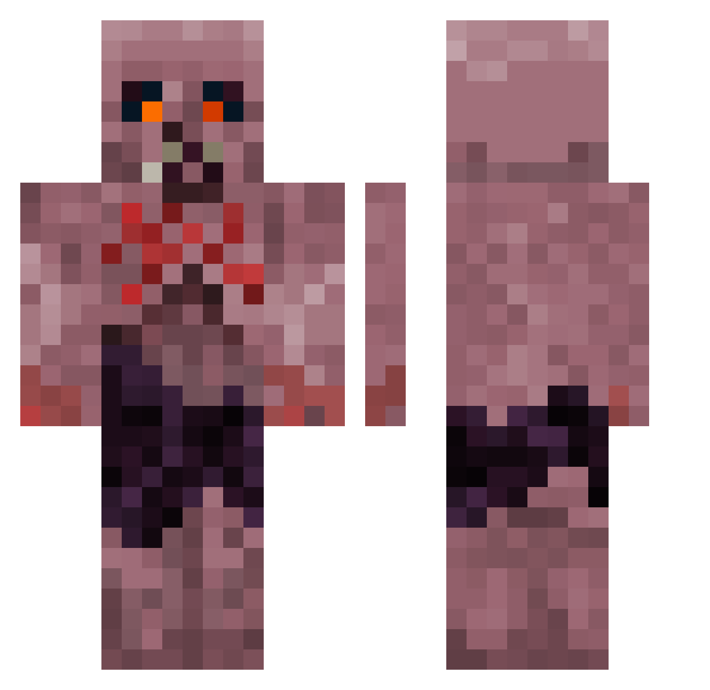 Guonk420 Minecraft skin, front and back view