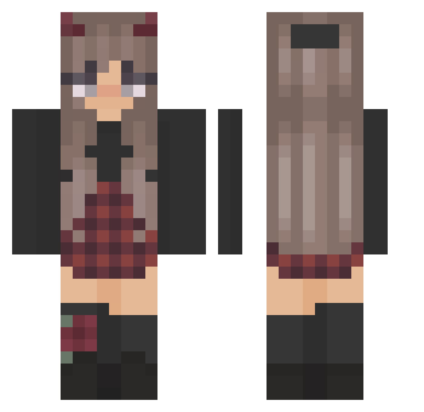 mbyvlnt Minecraft skin, front and back view