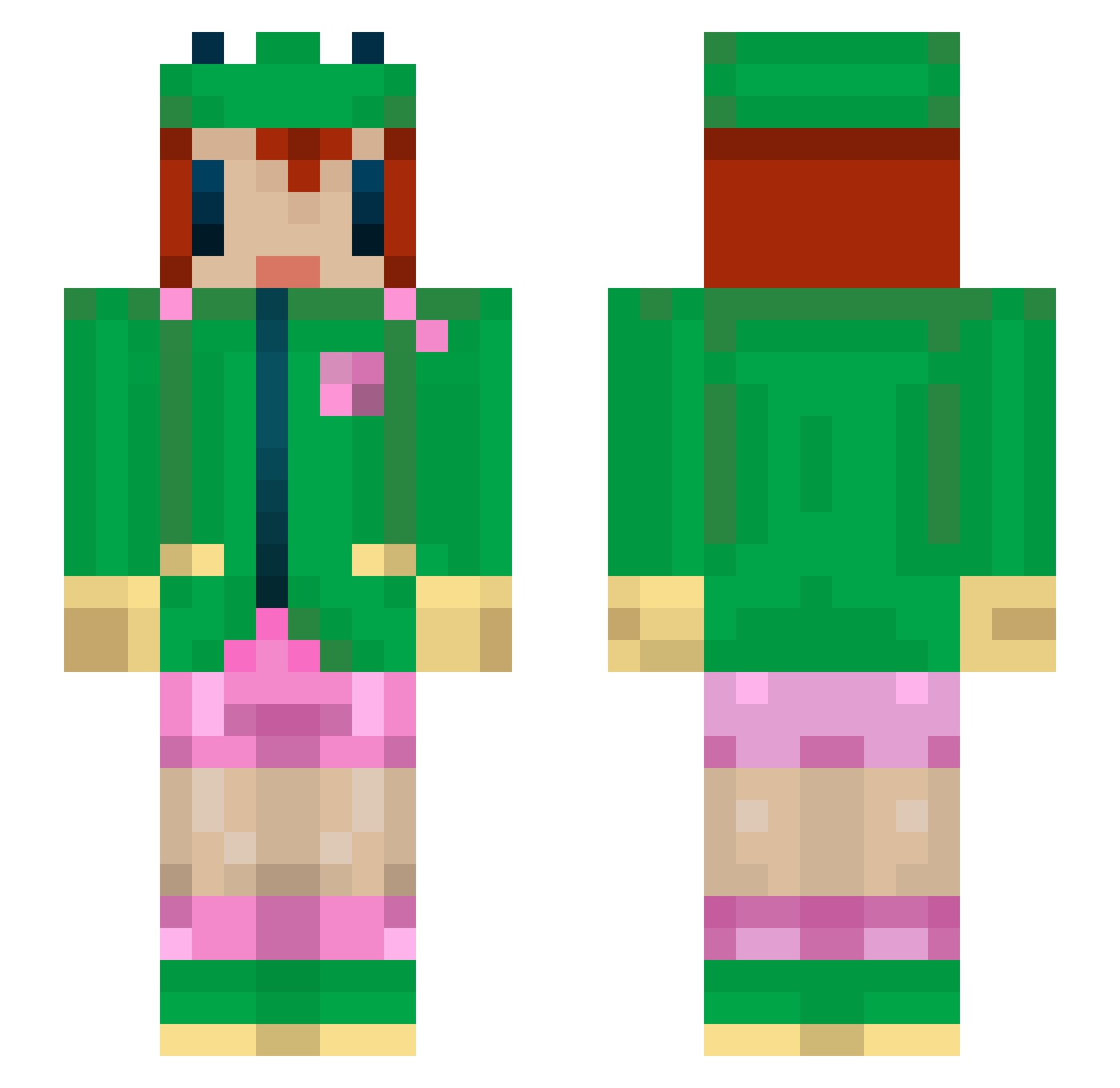 SkinyBiscoito Minecraft skin, front and back view