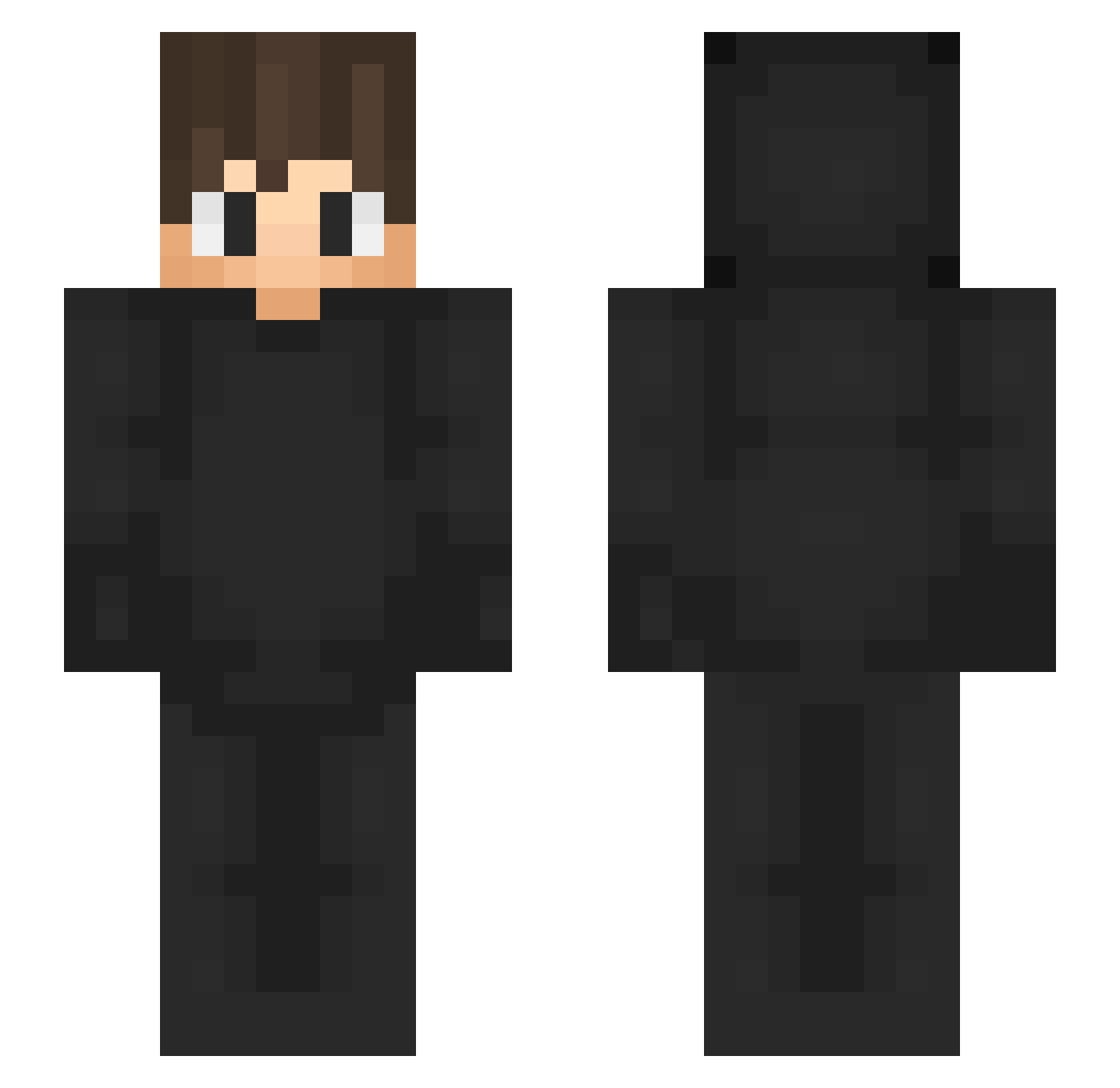 supercomputer Minecraft skin, front and back view