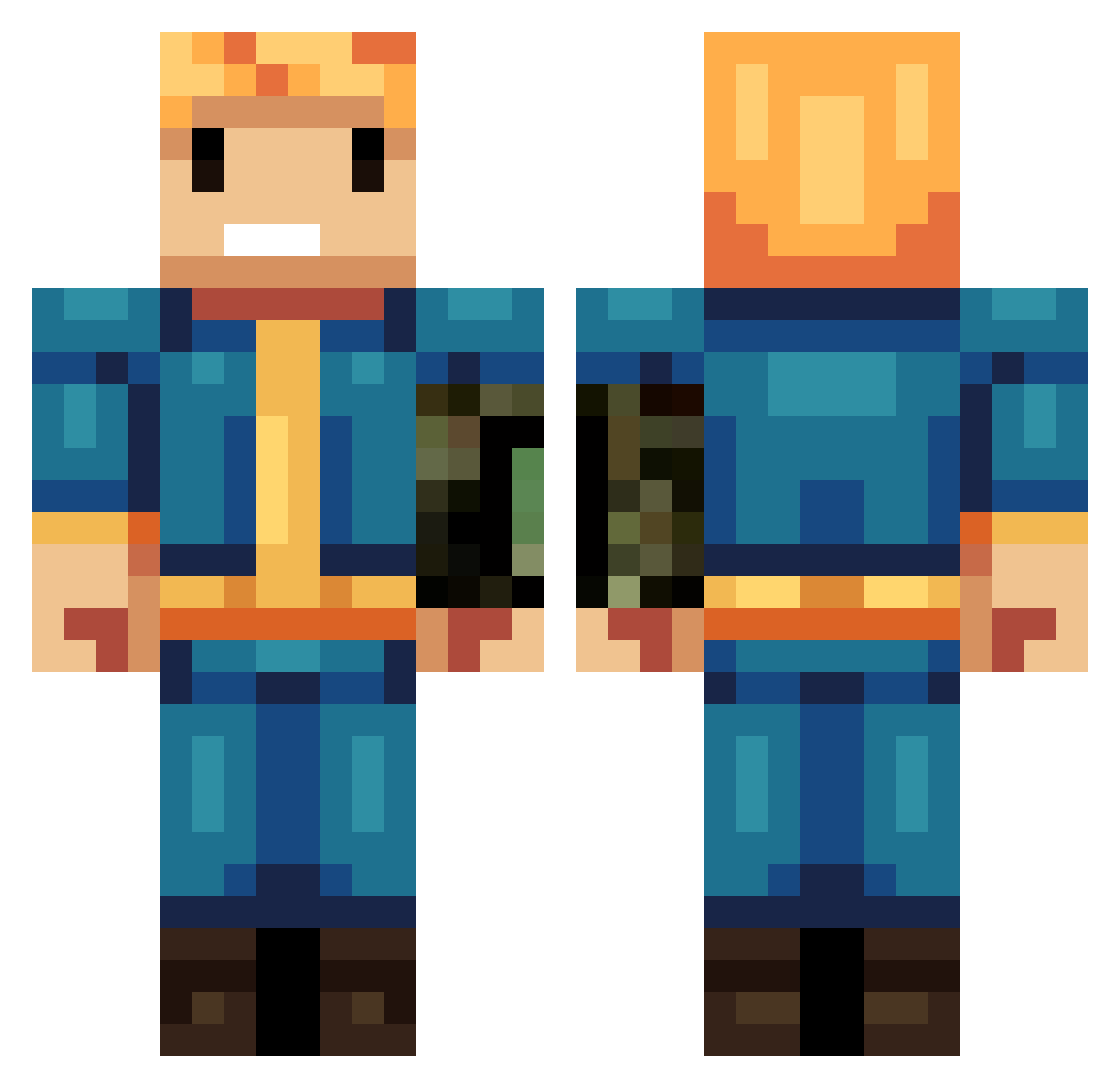 Tweeene Minecraft skin, front and back view