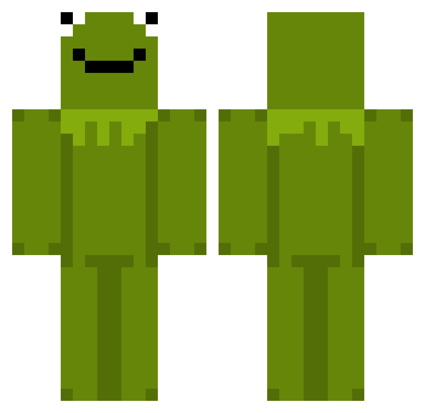 vandedoo Minecraft skin, front and back view