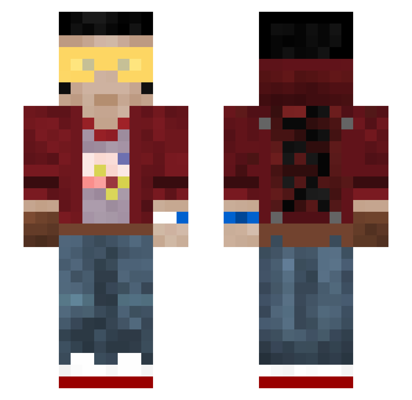 skellenater Minecraft skin, front and back view