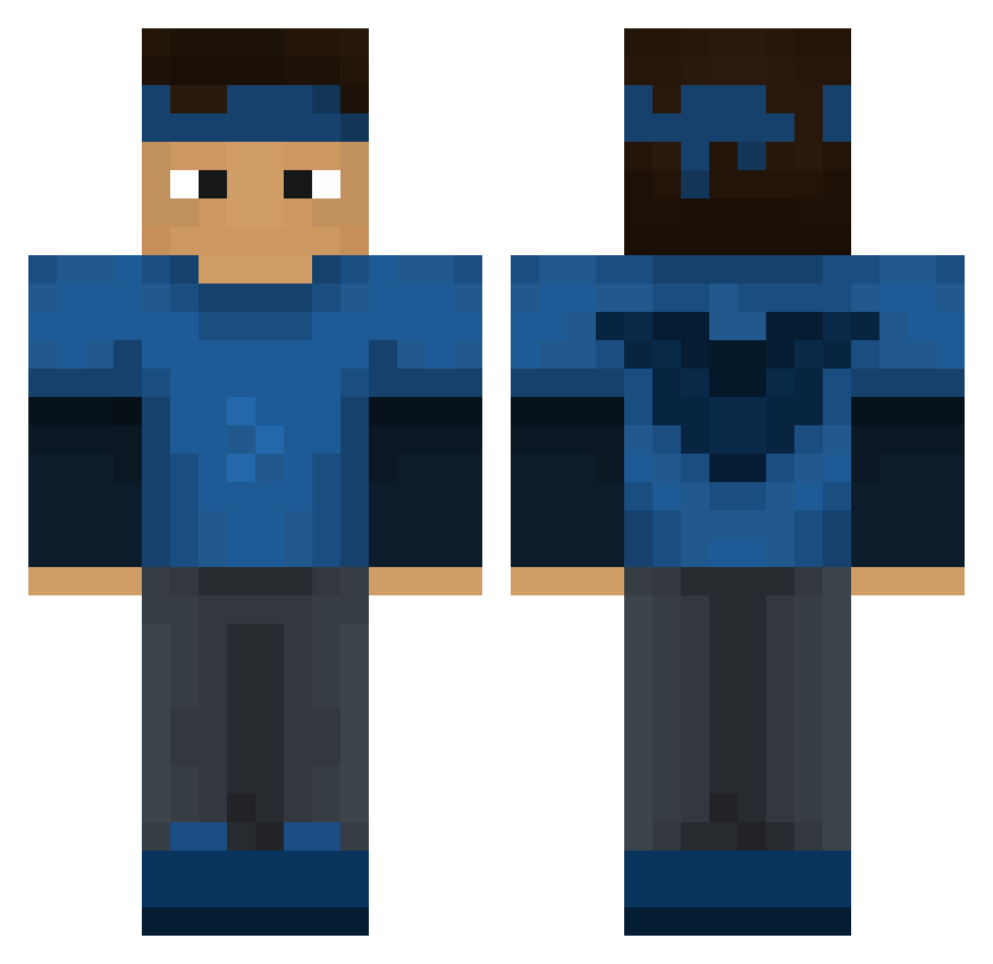 2059 Minecraft skin, front and back view