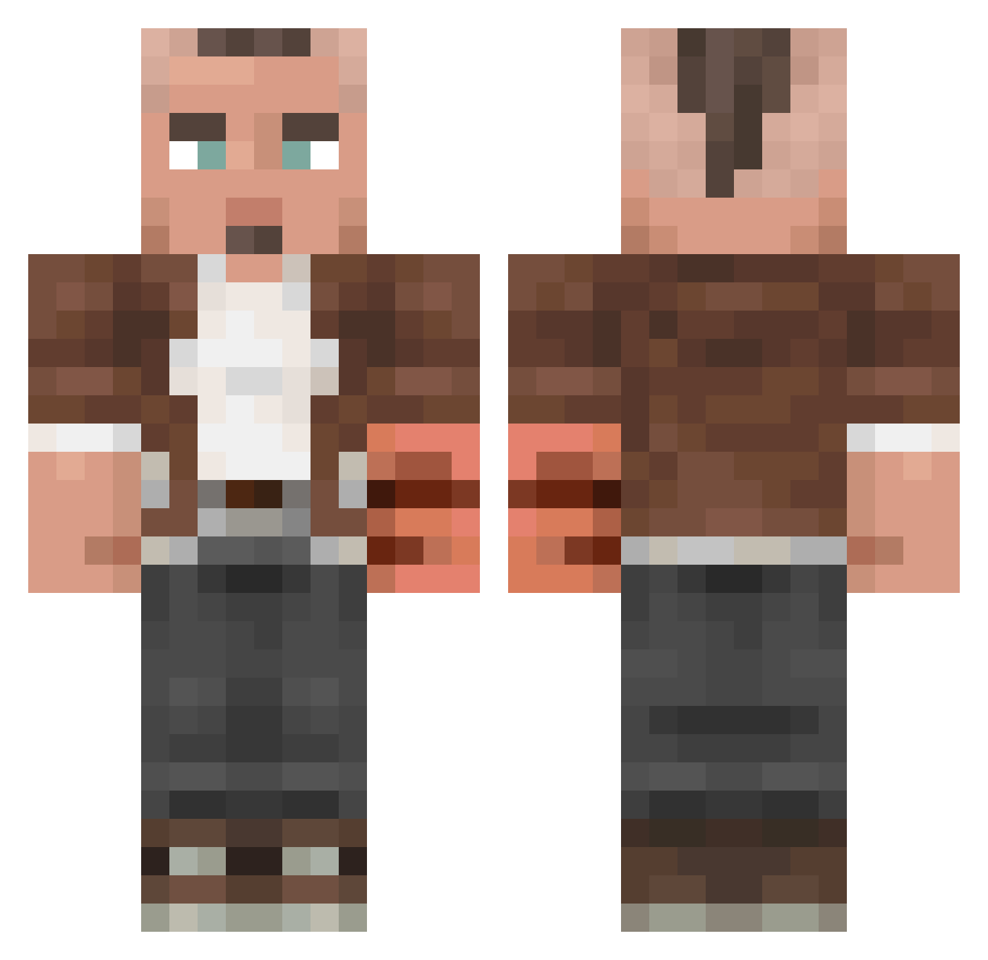 CU443R Minecraft skin, front and back view