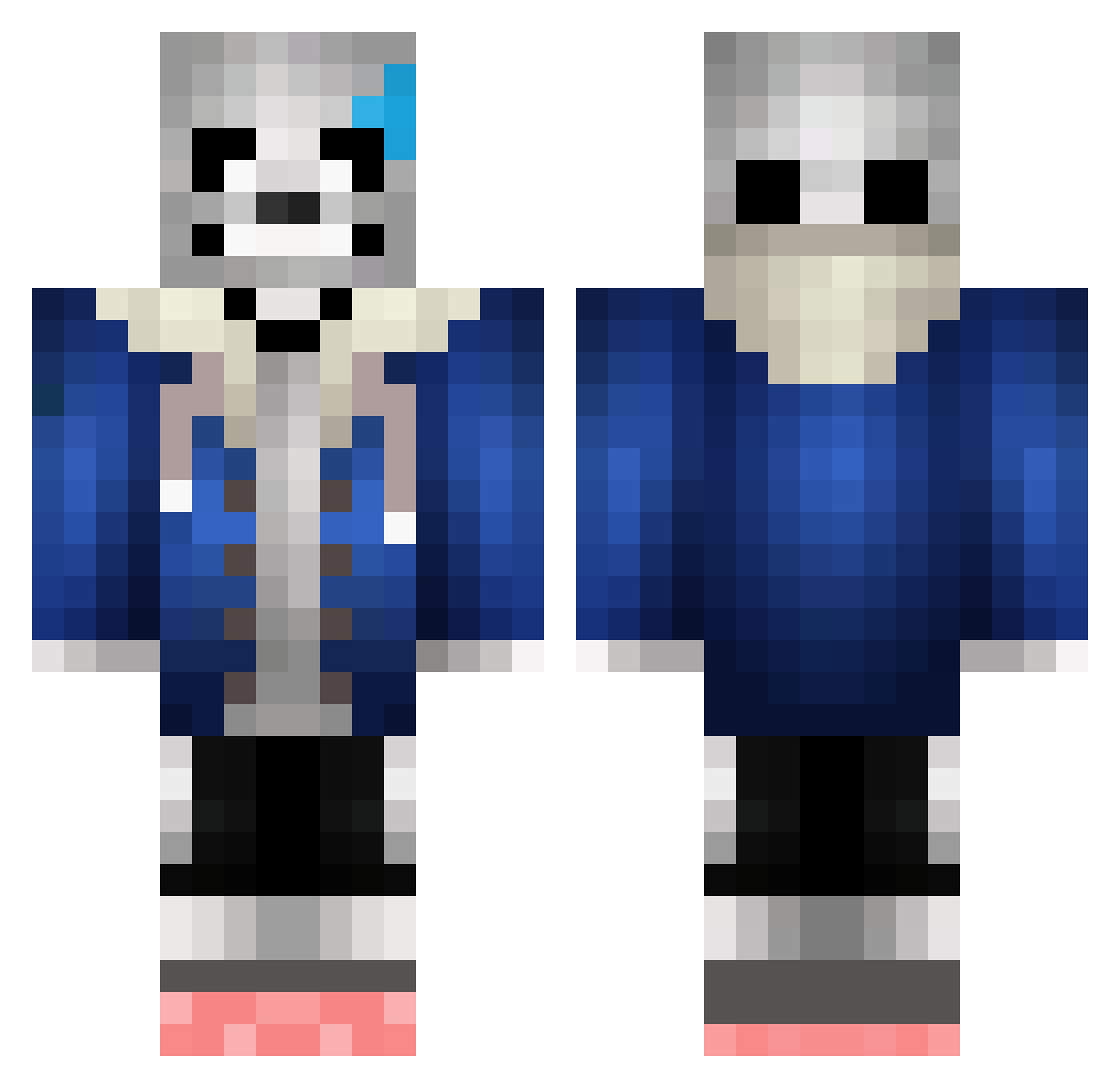 polygam Minecraft skin, front and back view