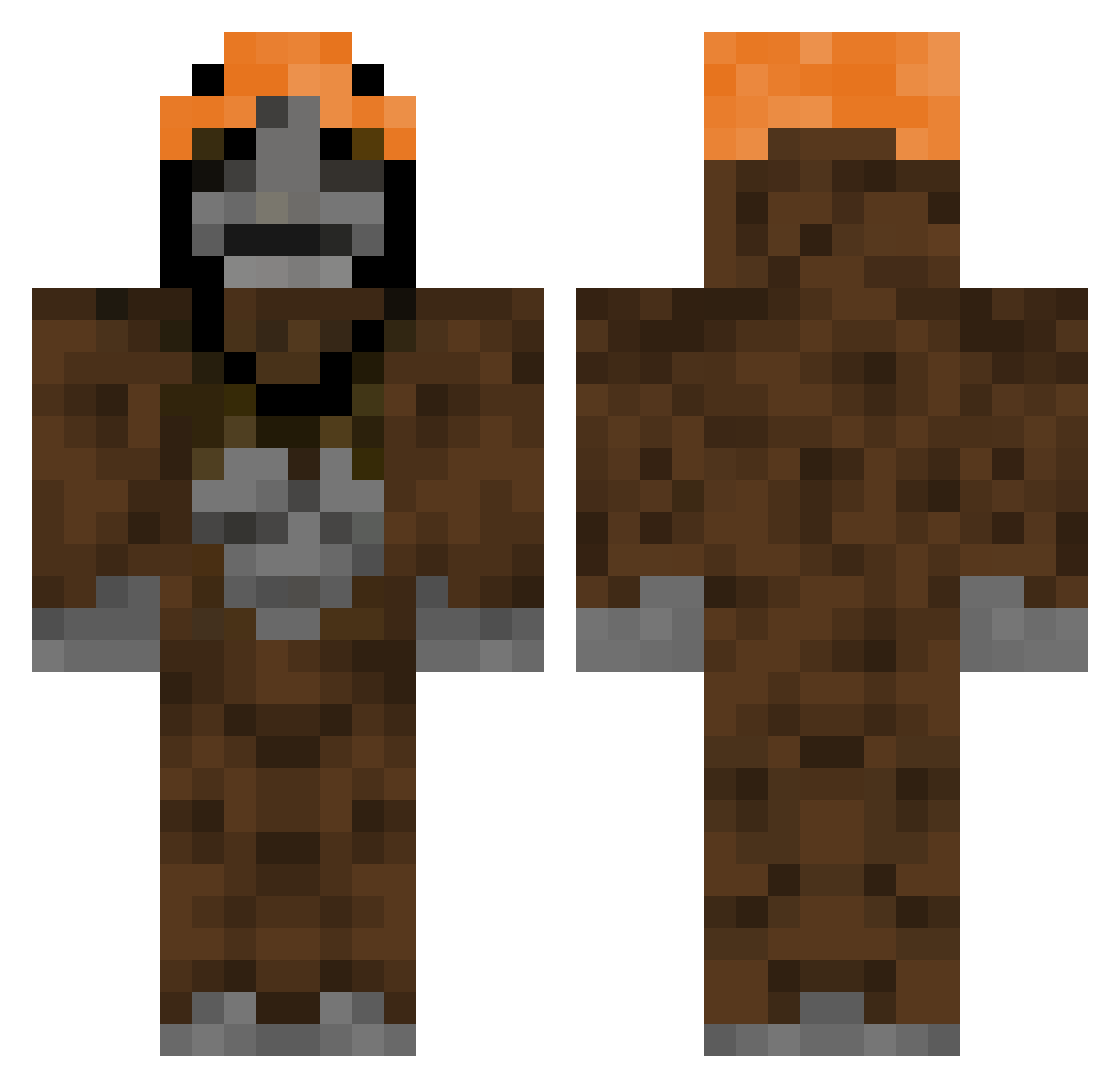 TheWhisperer420 Minecraft skin, front and back view