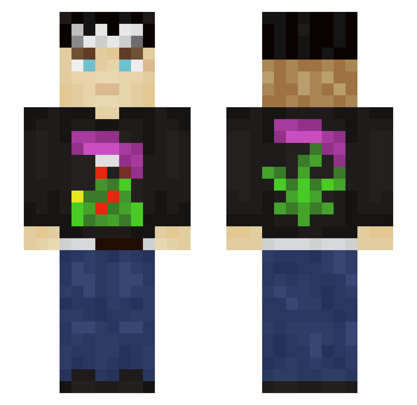 CasperGGS Minecraft skin, front and back view