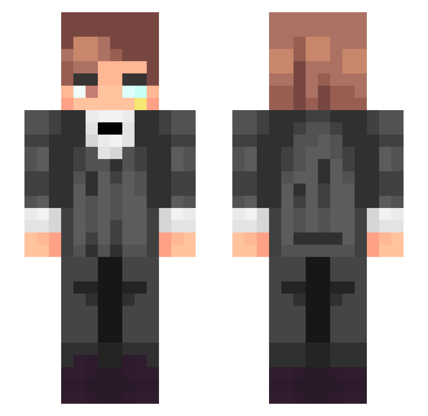VanDandy Minecraft skin, front and back view