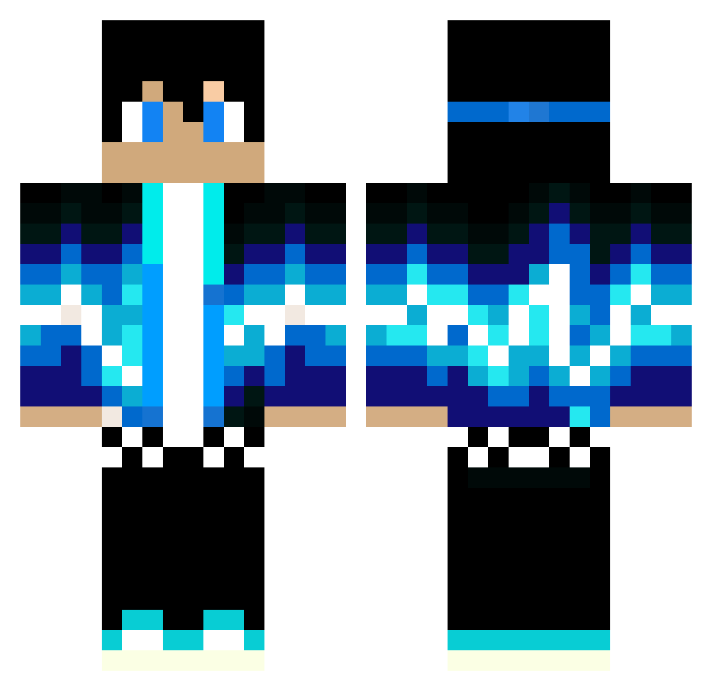 DreamOicecream Minecraft skin, front and back view