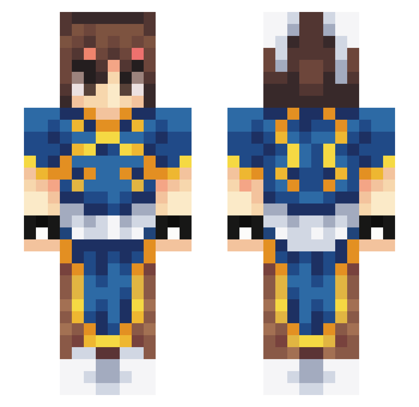 chun_li1 Minecraft skin, front and back view