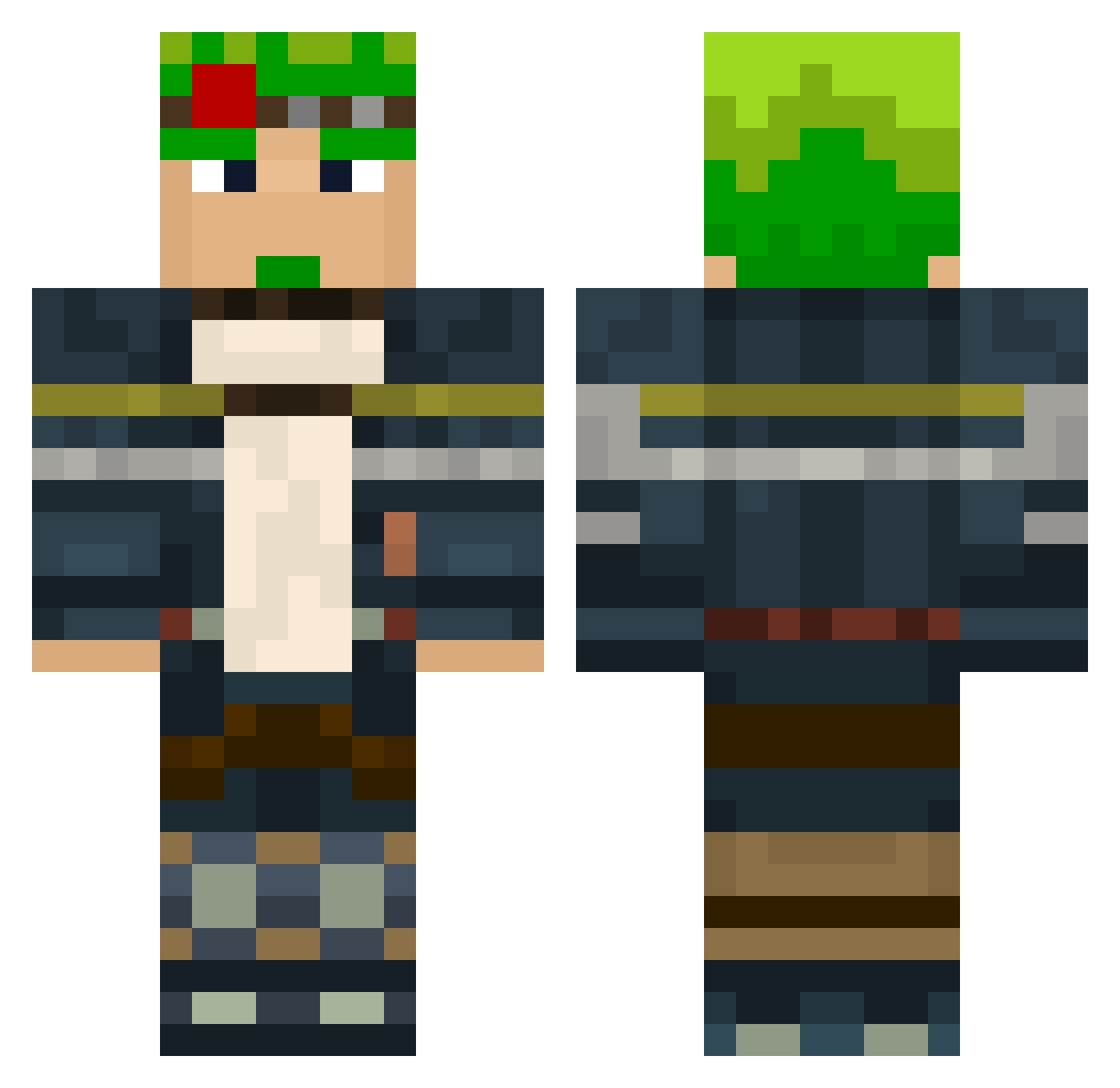 Kayin98 Minecraft skin, front and back view