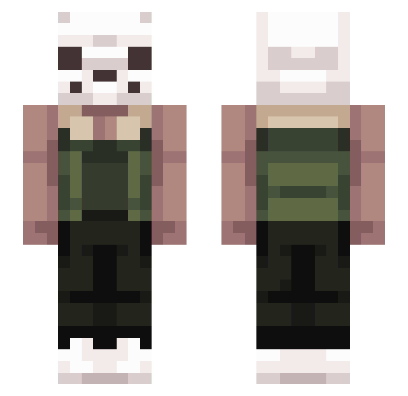 Mercuio Minecraft skin, front and back view