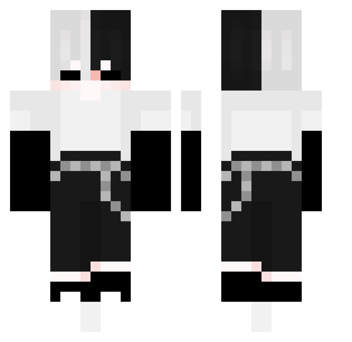 Whuxy Minecraft skin, front and back view
