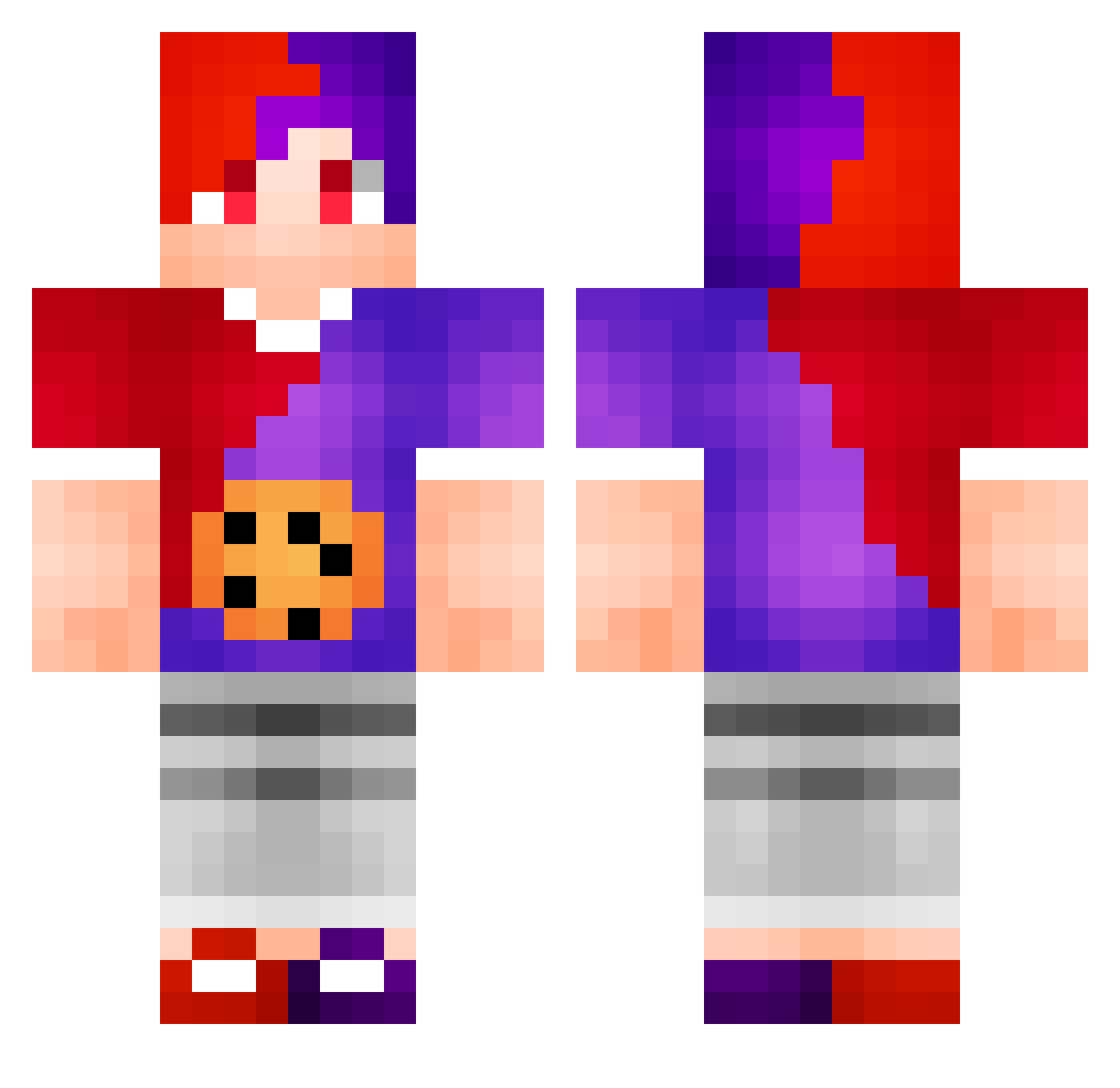 tisar Minecraft skin, front and back view