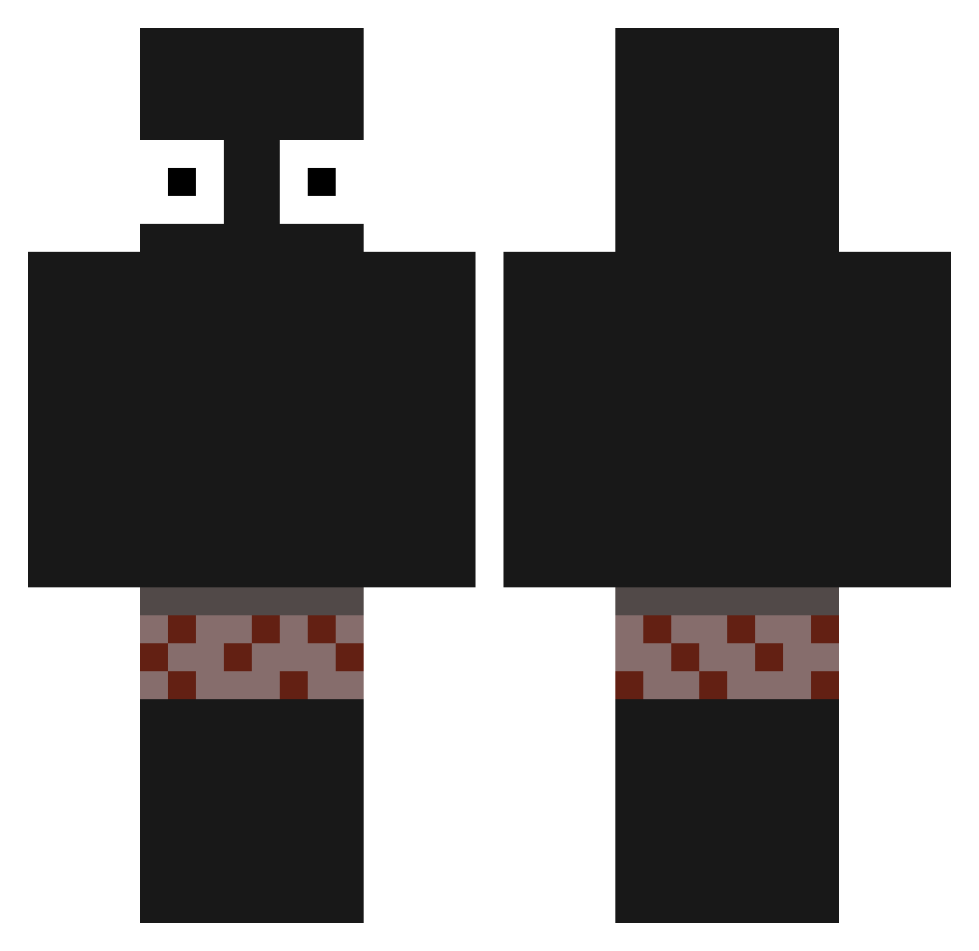 Nrero Minecraft skin, front and back view