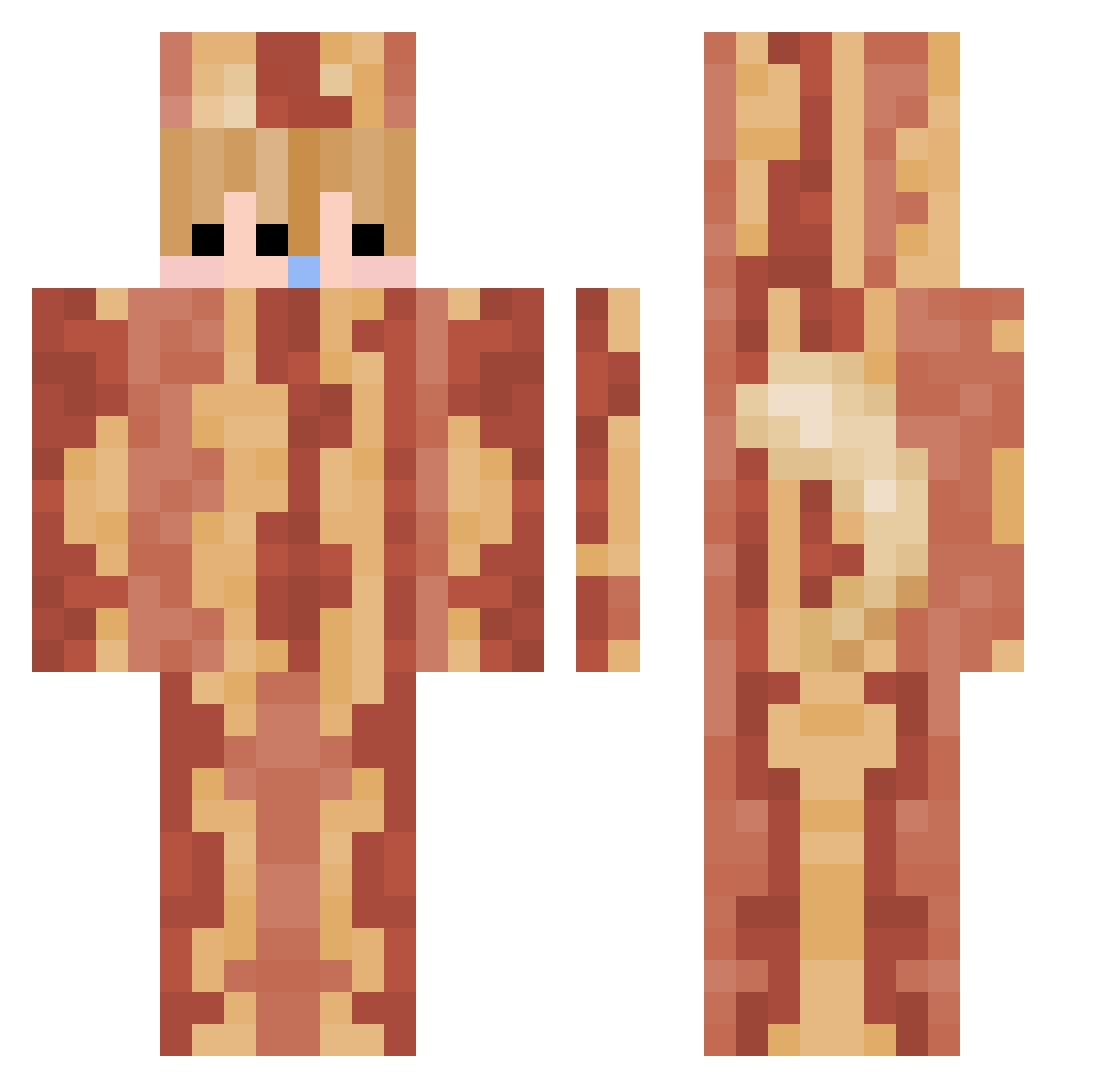 waki123 Minecraft skin, front and back view