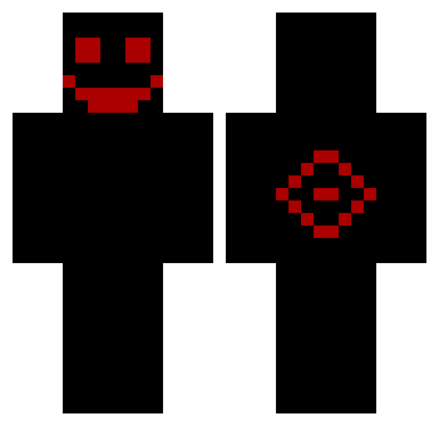altfd Minecraft skin, front and back view