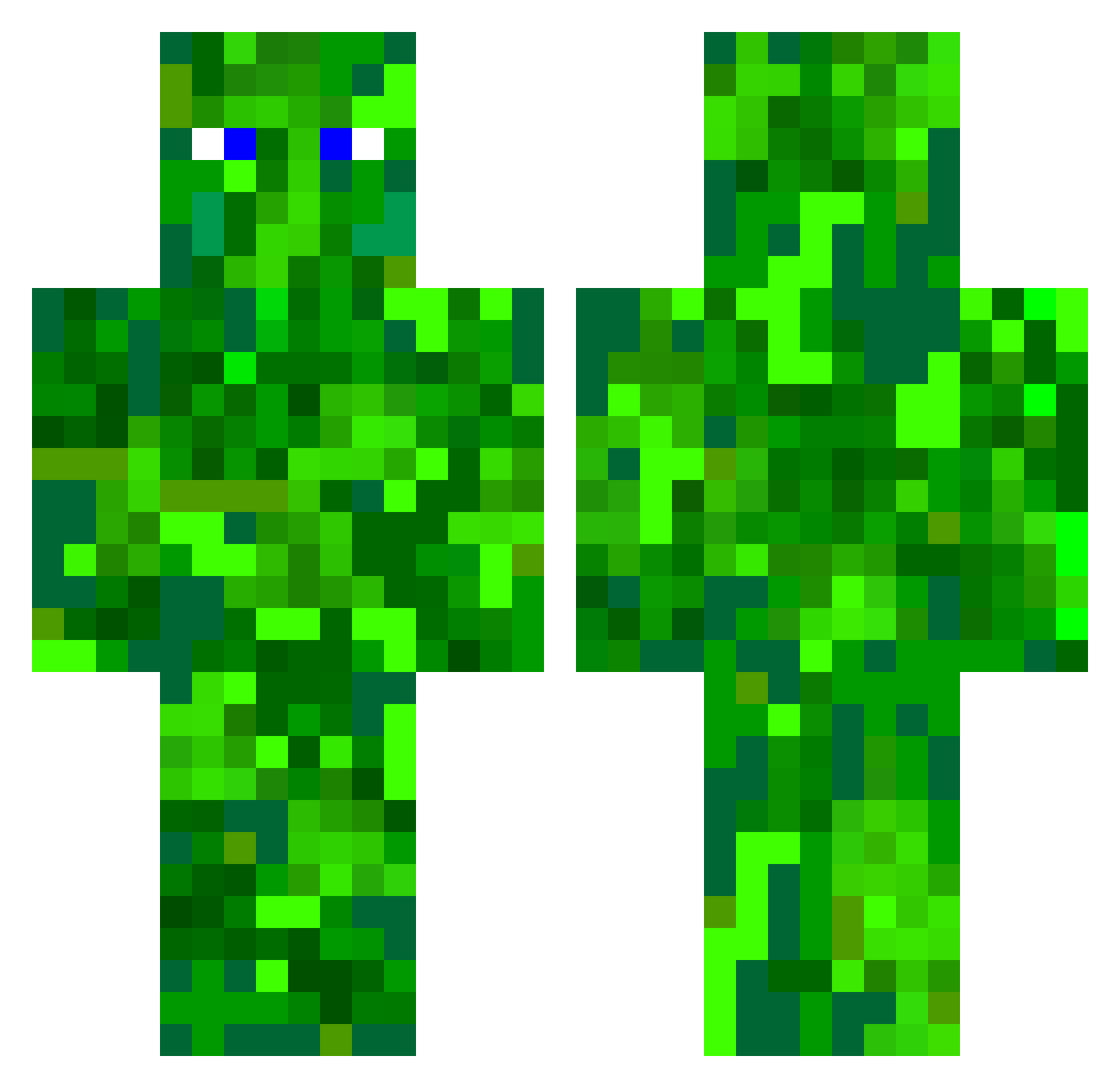SaladDragon123 Minecraft skin, front and back view