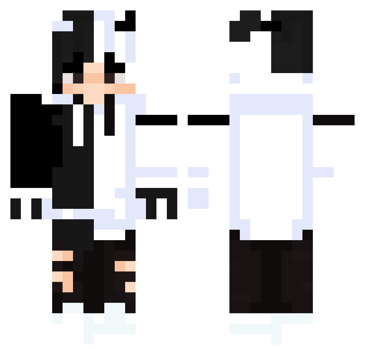 timeset2015 Minecraft skin, front and back view