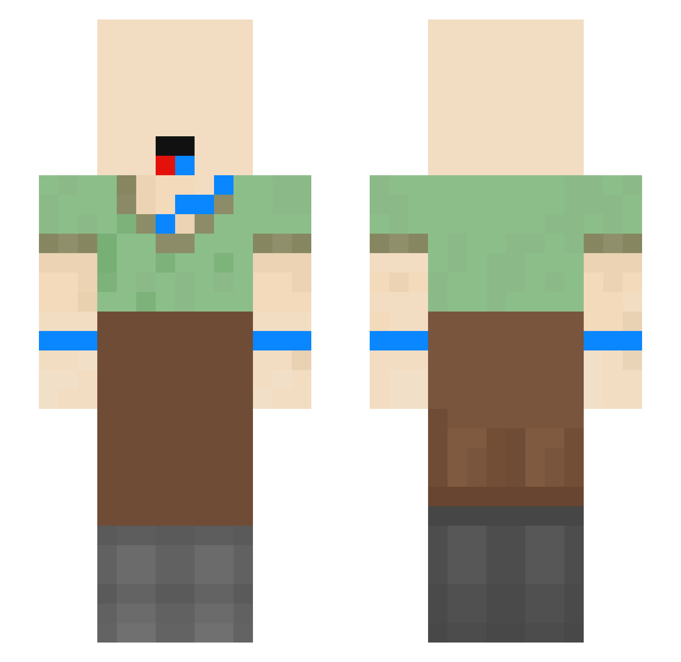 XxXSeek Minecraft skin, front and back view