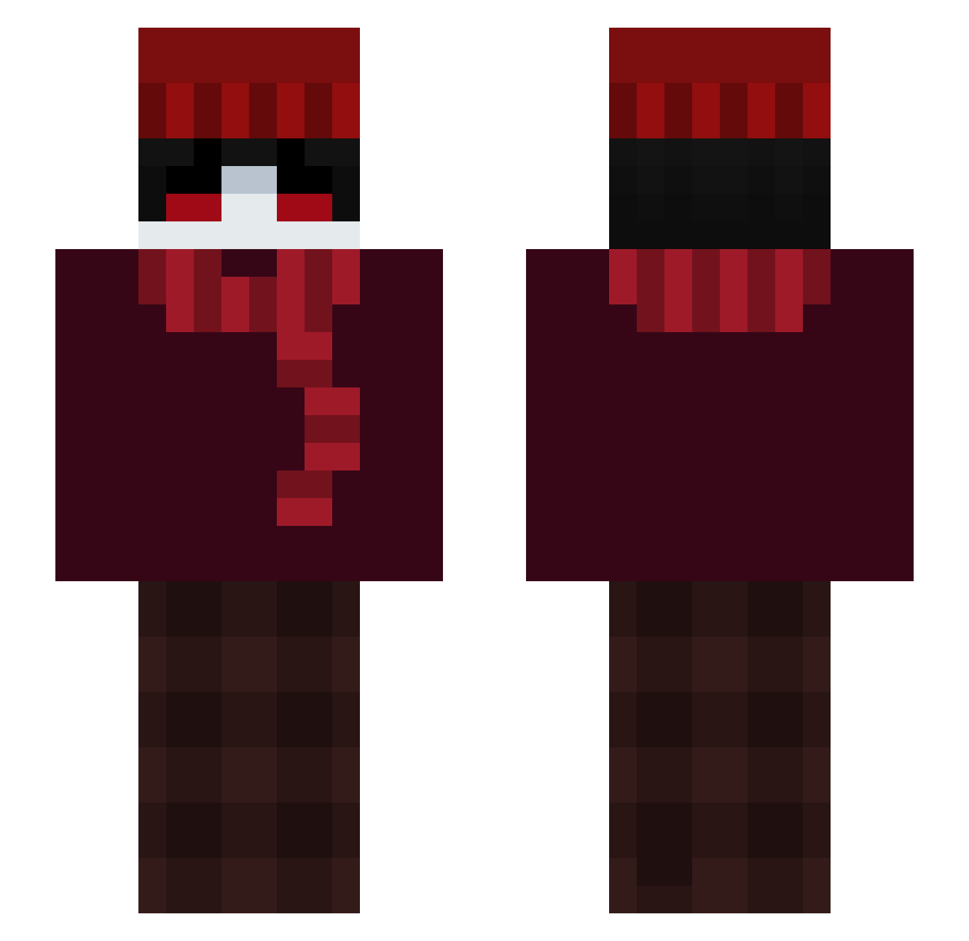 nqzine Minecraft skin, front and back view