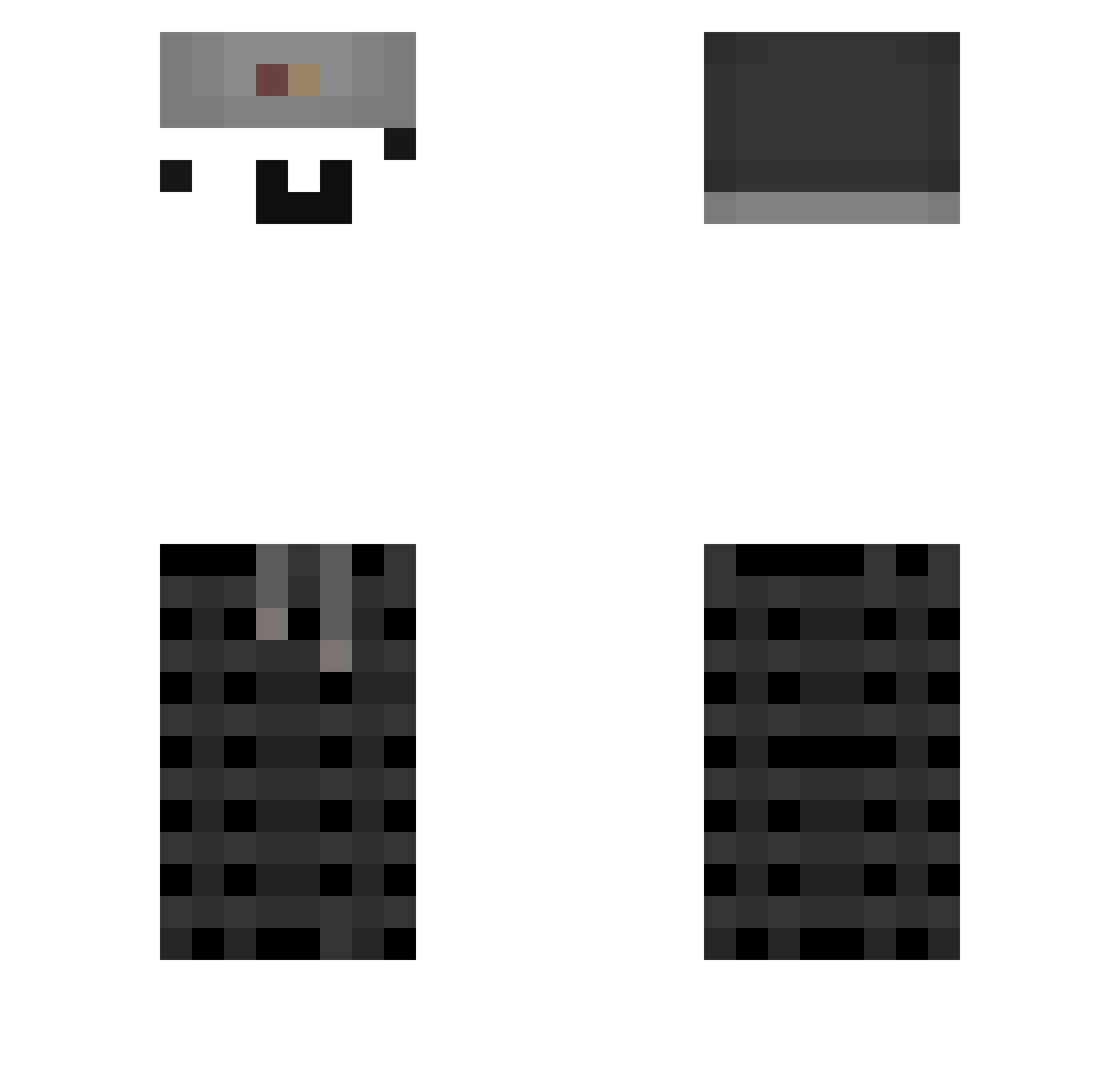 Teirs Minecraft skin, front and back view