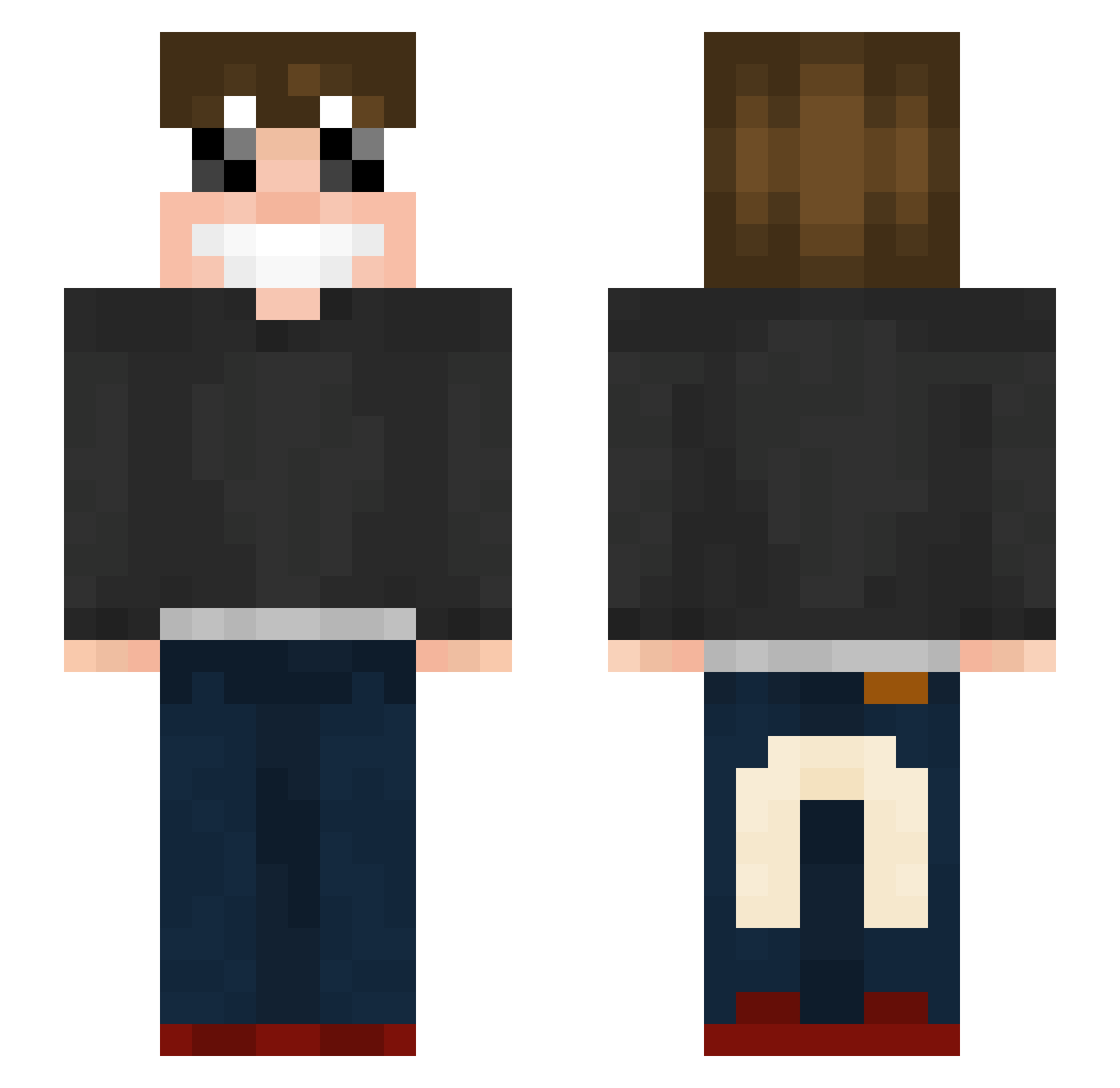 ownjee Minecraft skin, front and back view
