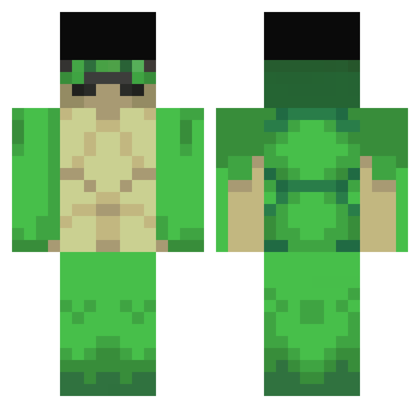 ameggaa Minecraft skin, front and back view