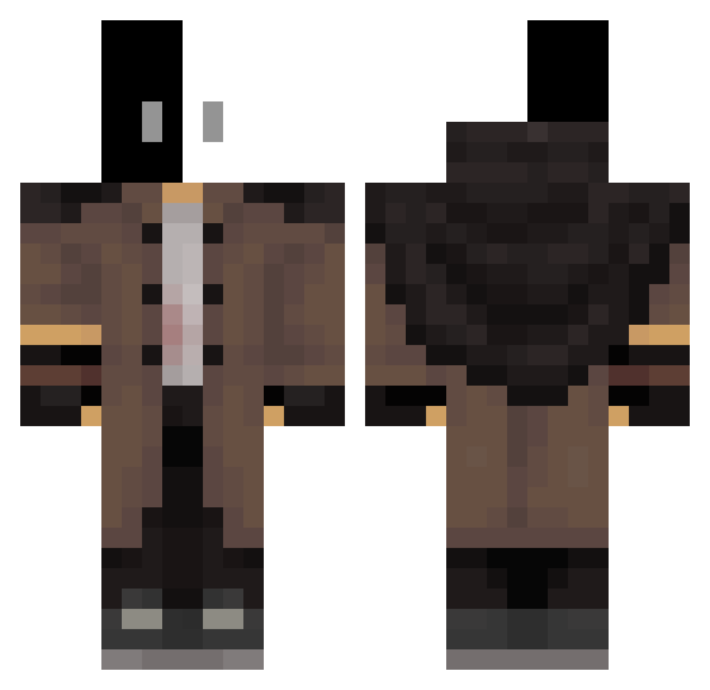 Ocean613 Minecraft skin, front and back view