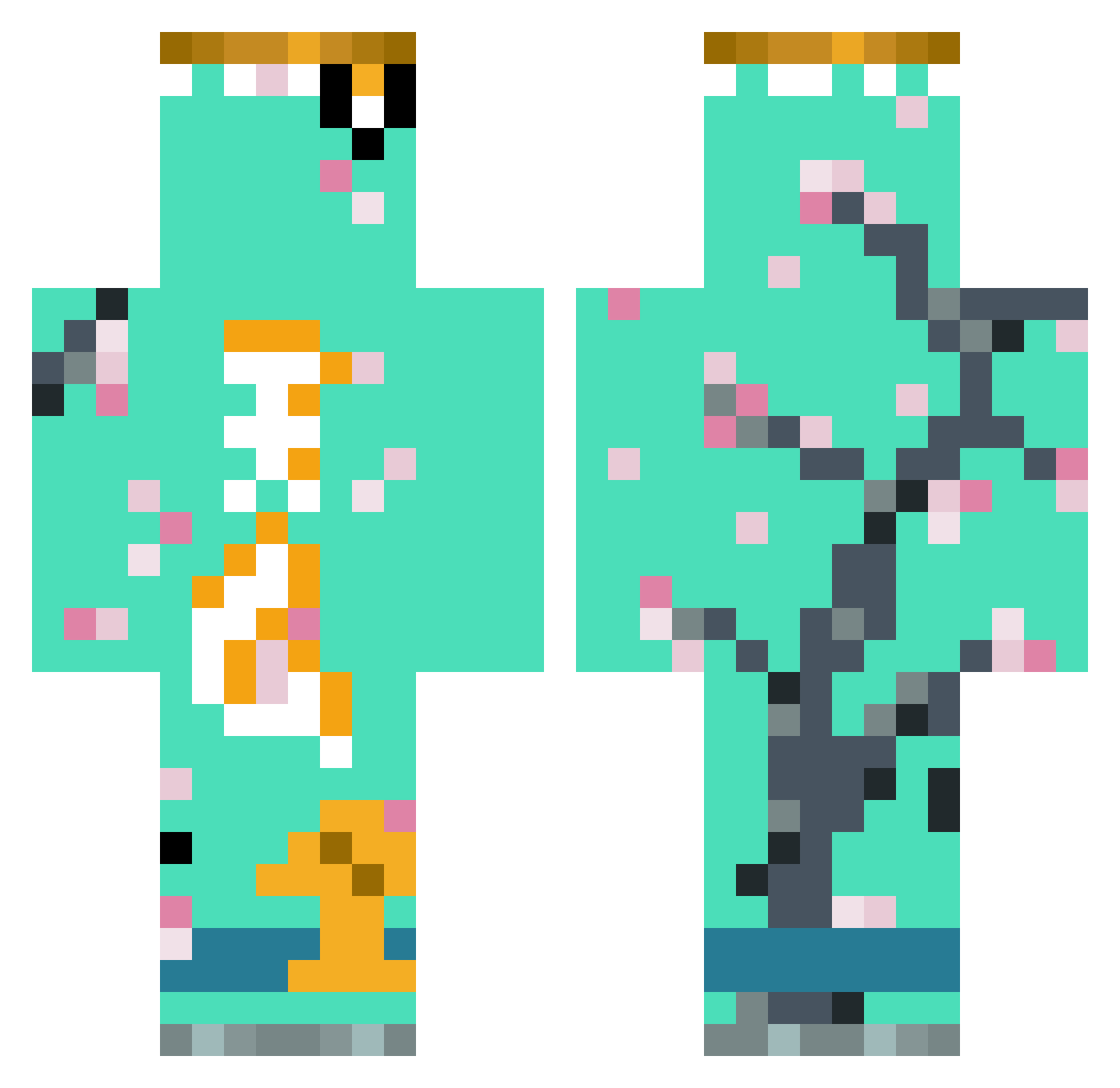 erad_icated Minecraft skin, front and back view