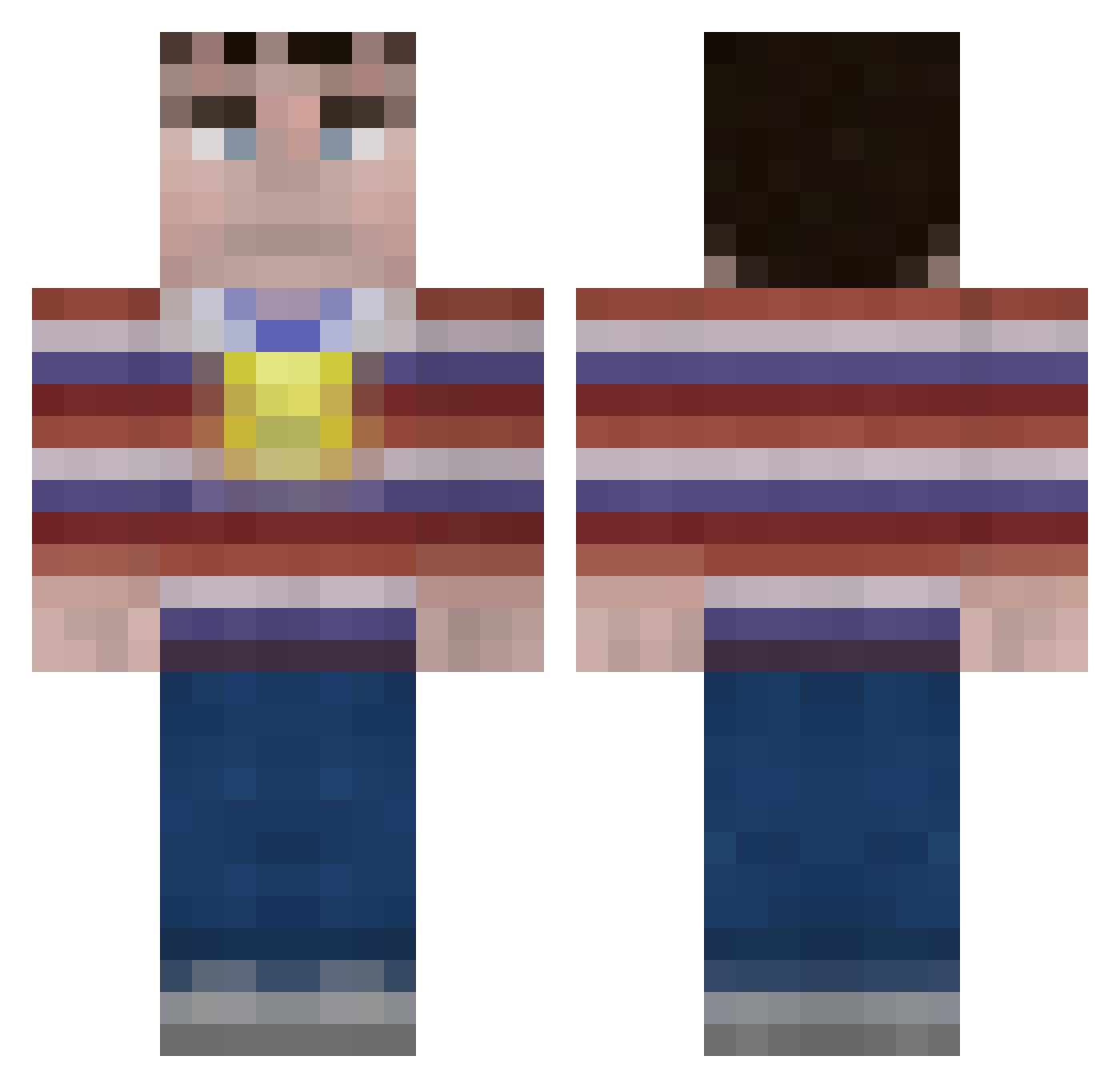 awesome292 Minecraft skin, front and back view