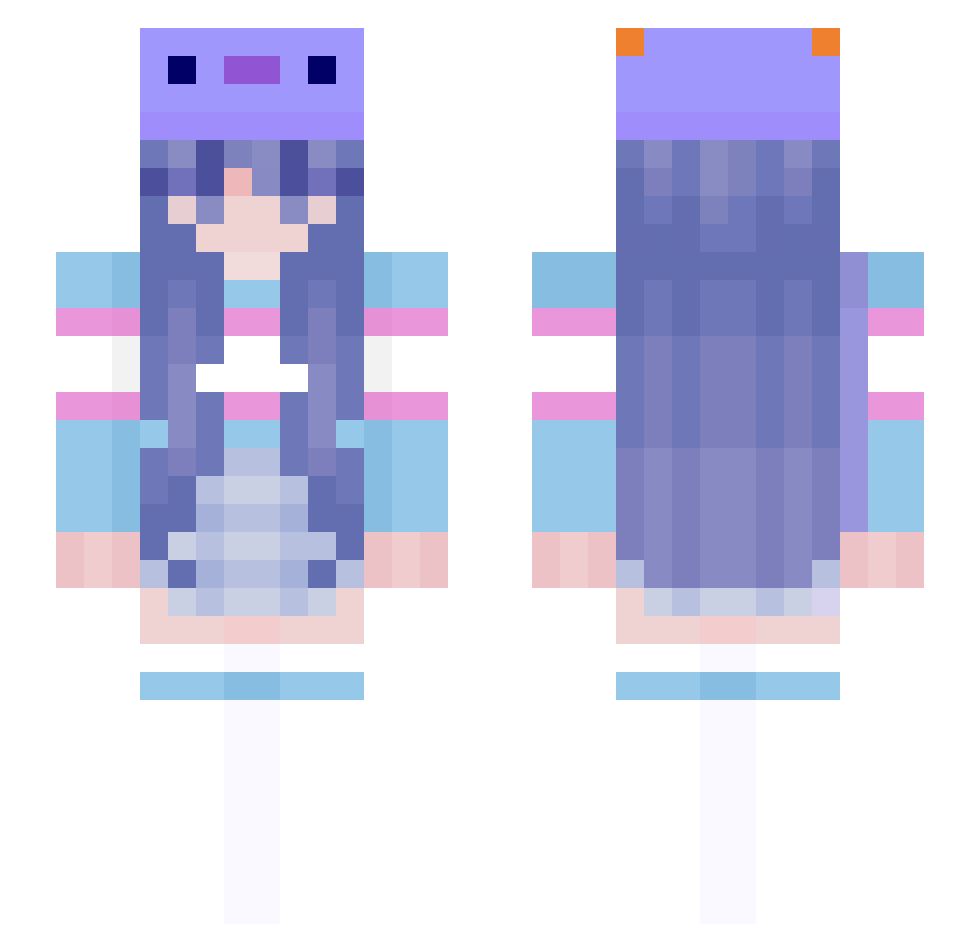 setupwitch Minecraft skin, front and back view