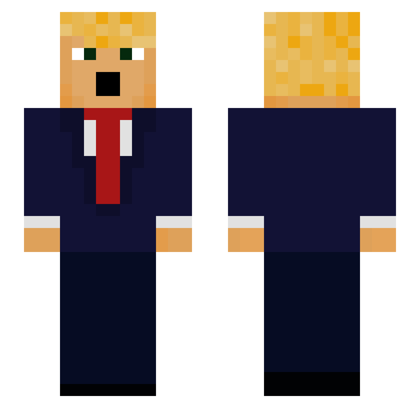 DJCam Minecraft skin, front and back view