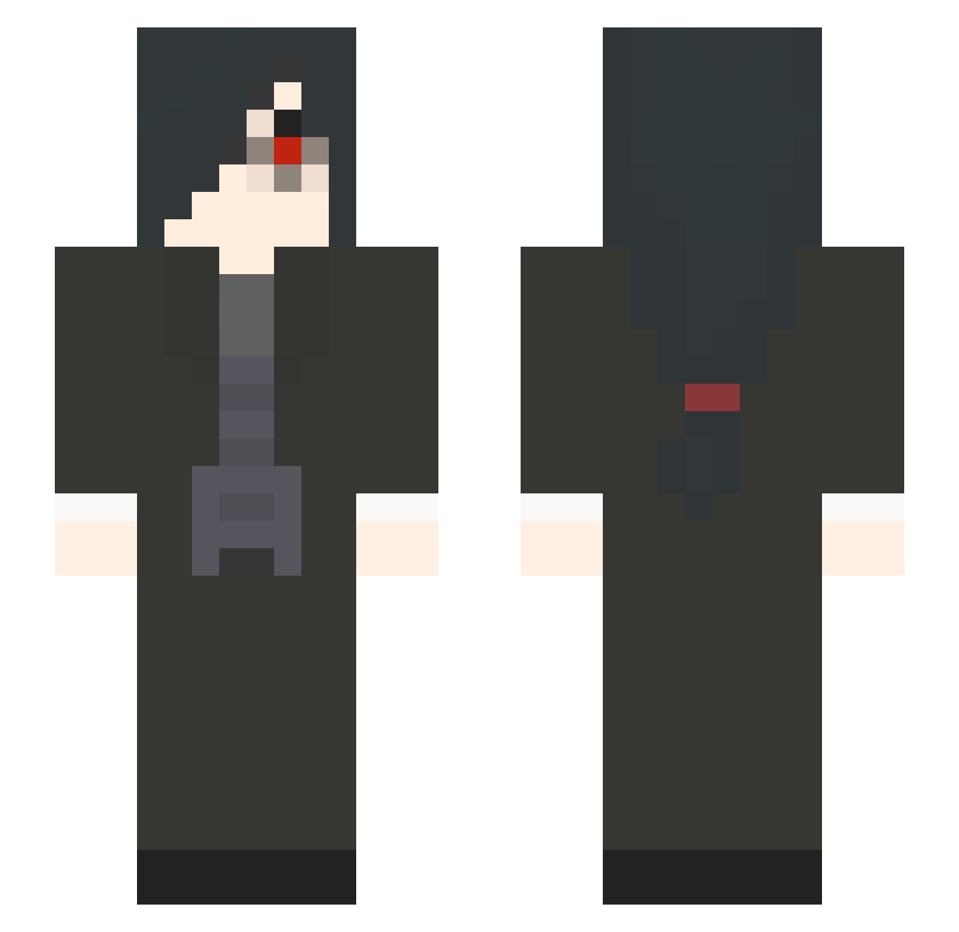 Korn0401 Minecraft skin, front and back view