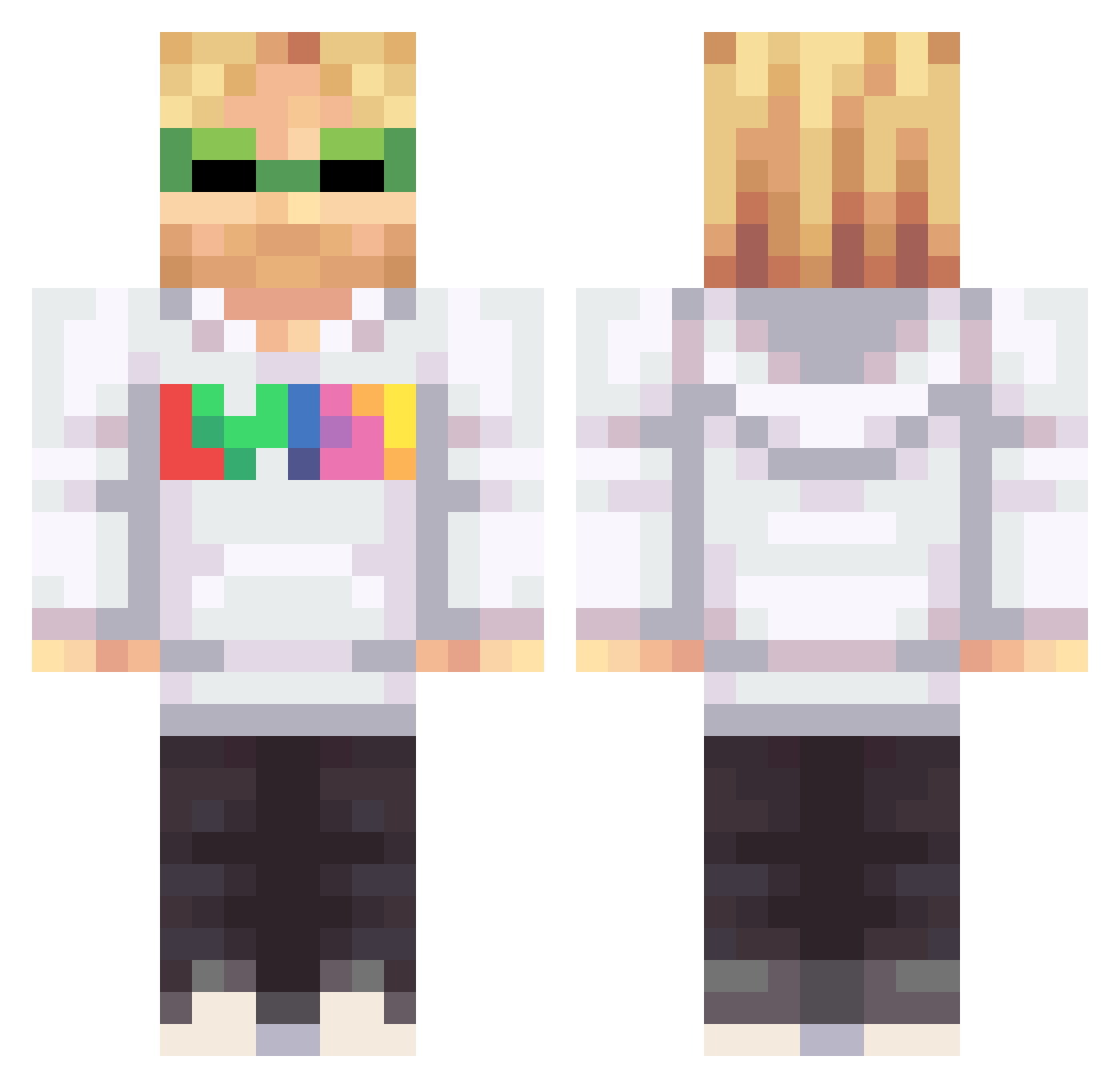 OggeMeisterX Minecraft skin, front and back view