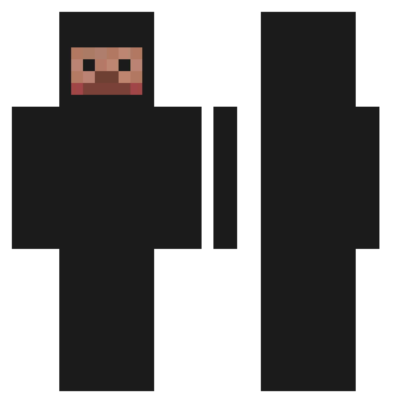vazg Minecraft skin, front and back view