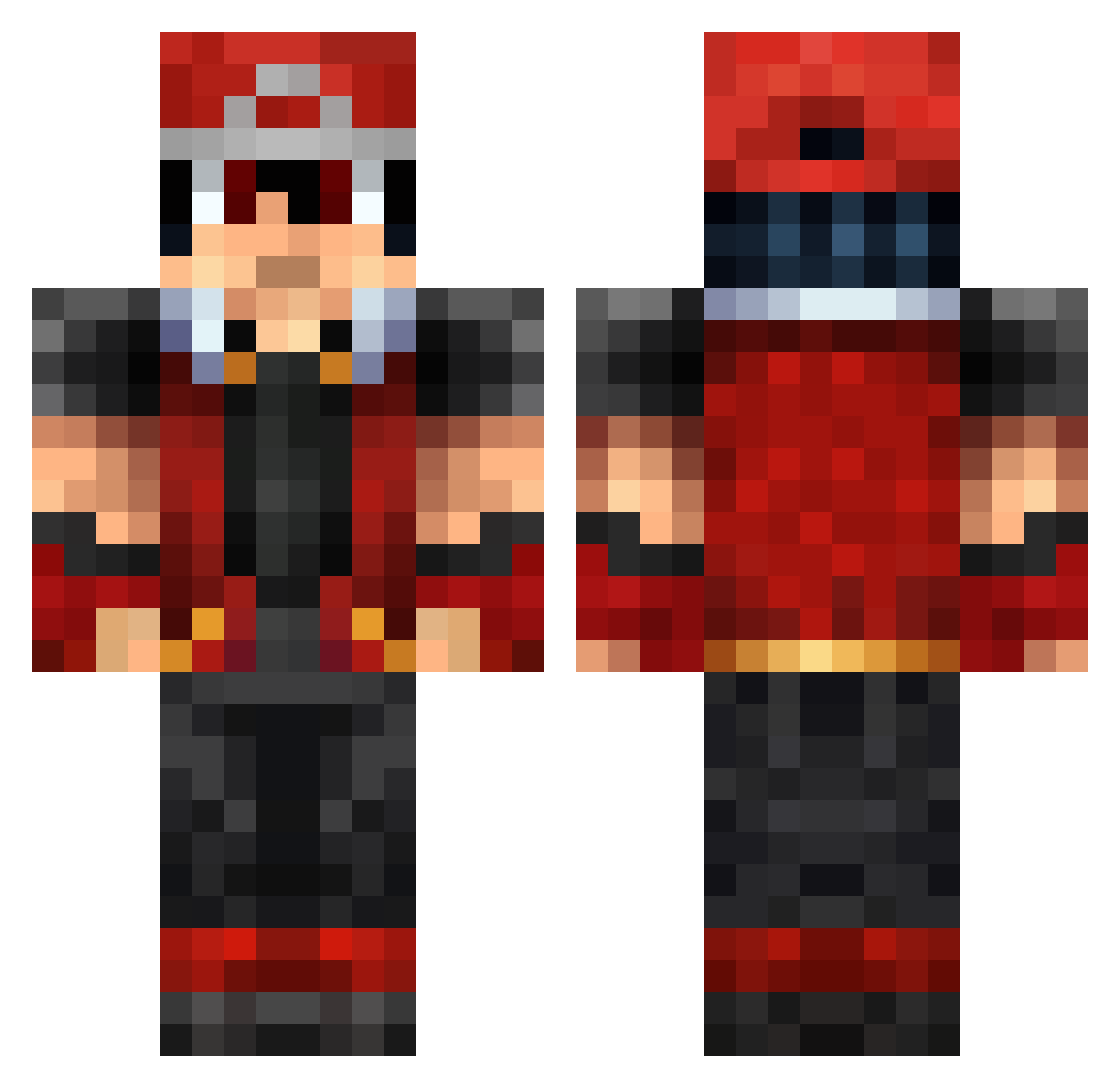 Reptxr Minecraft skin, front and back view