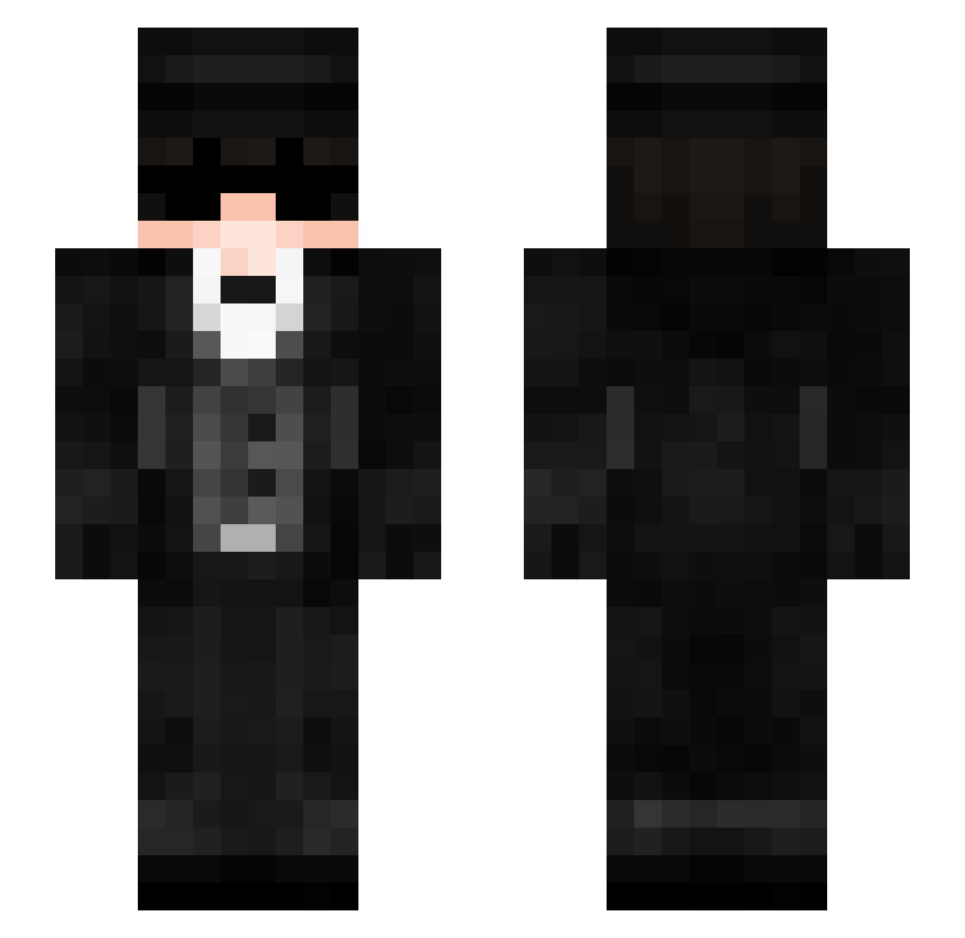 Voltaism Minecraft skin, front and back view