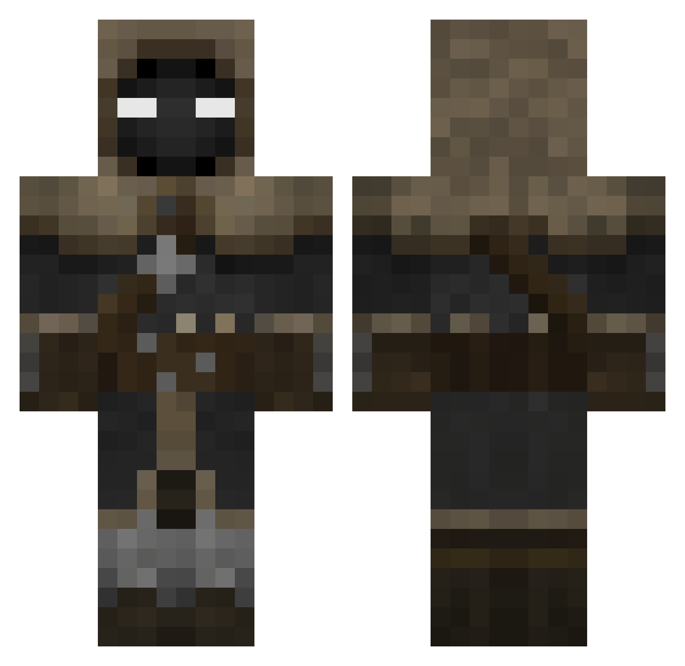 JeVadersVader Minecraft skin, front and back view