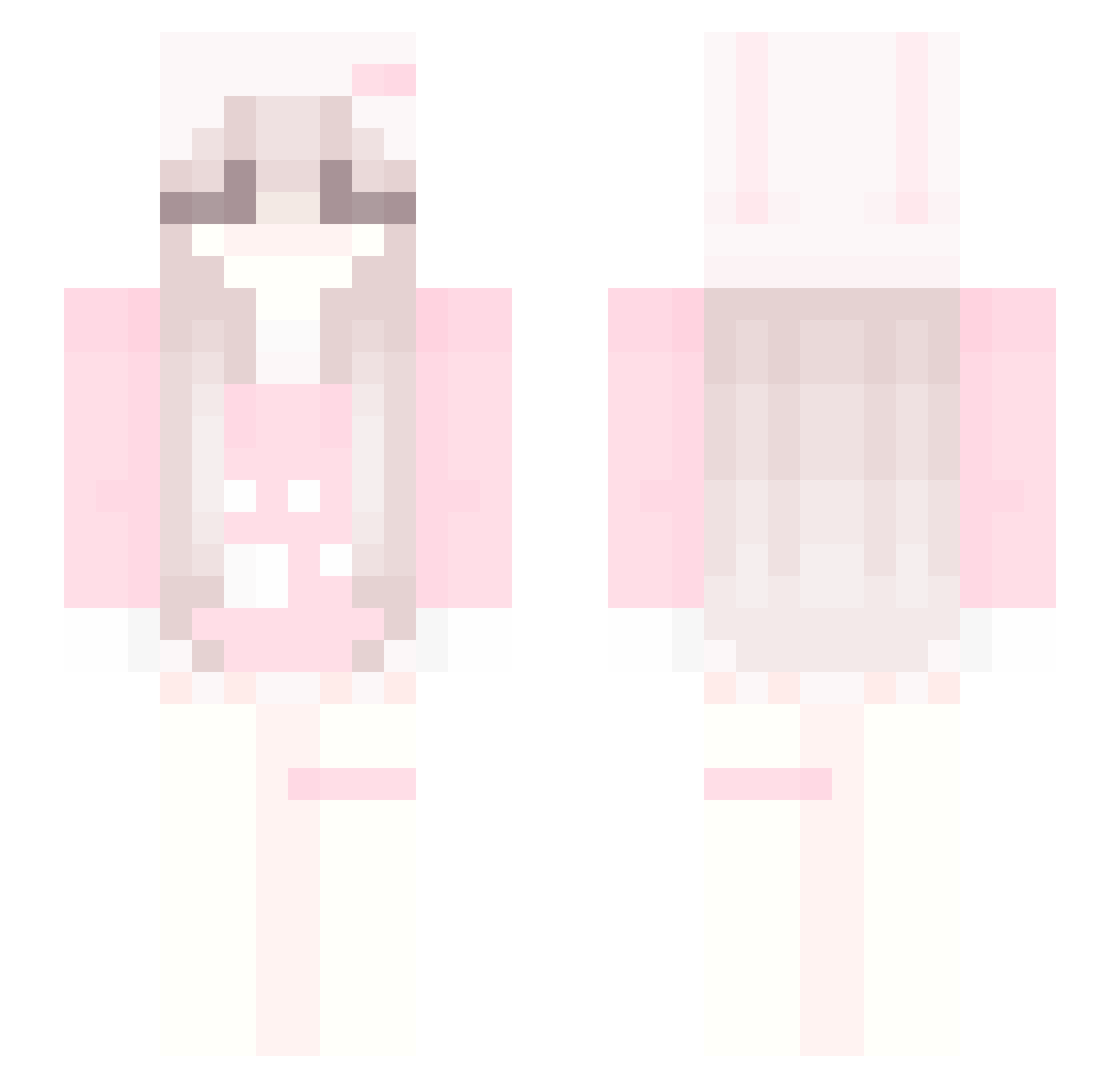 Babyyh Minecraft skin, front and back view